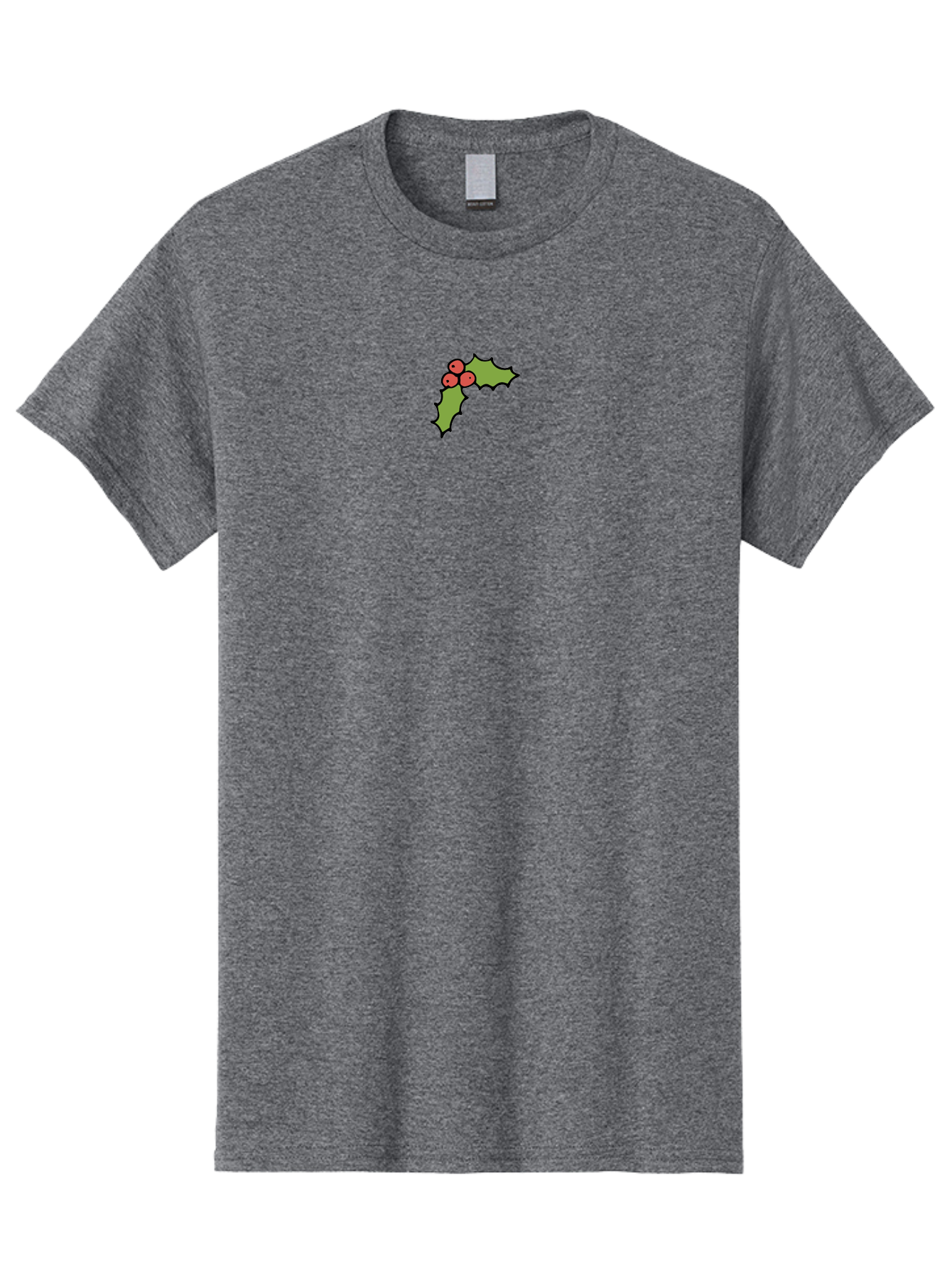 Holly-2 Men'S Graphic Tee, 100% Cotton, Comfortable Casual Summer Wear, Machine Washable, Holiday Decor, Christmas Symbolism, Festive Red Berries, Green Holly Leaves, Winter Wonderland, Seasonal Greetings, Christmas Cheer -  Aaa929