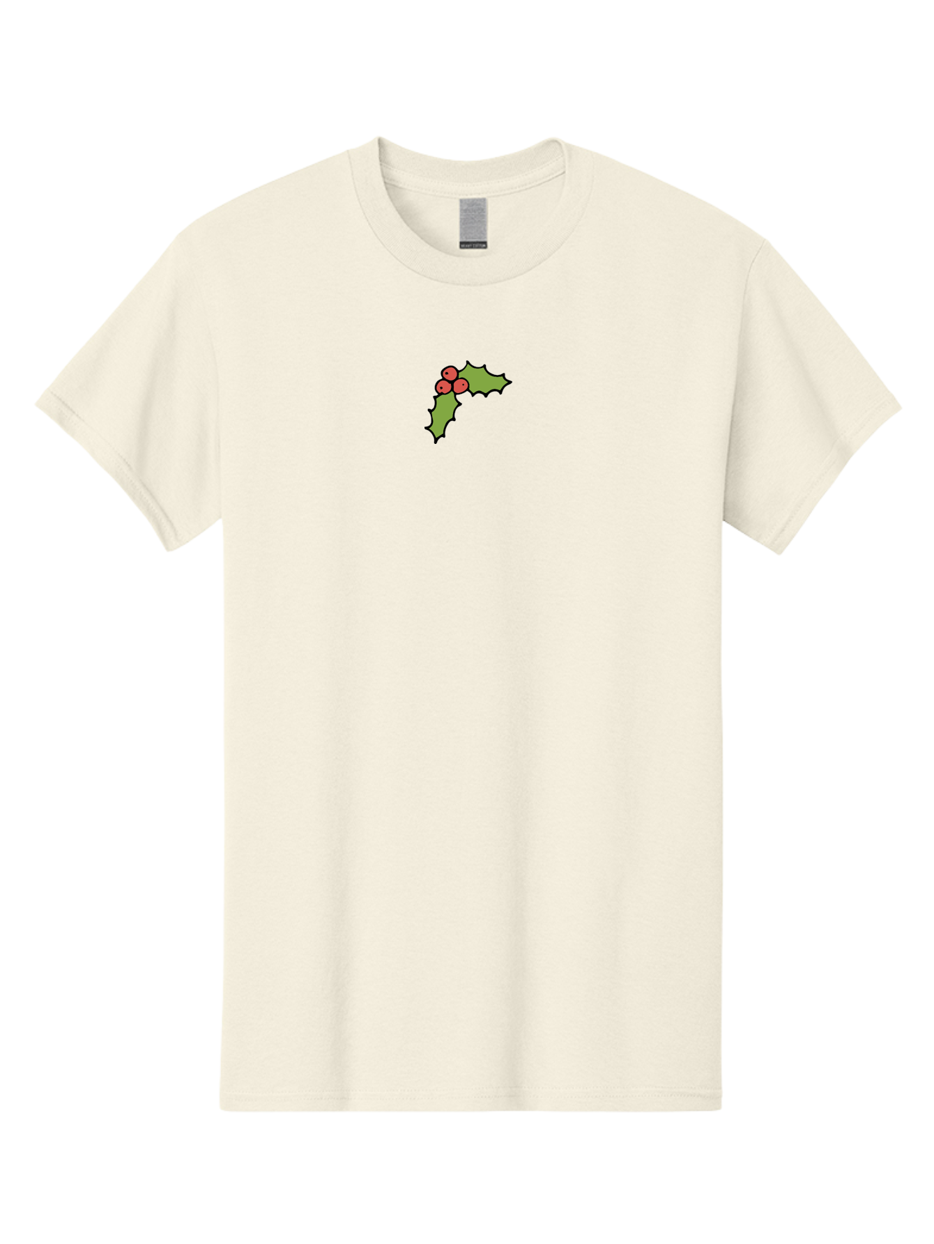 Holly-2 Men'S Graphic Tee, 100% Cotton, Comfortable Casual Summer Wear, Machine Washable, Holiday Decor, Christmas Symbolism, Festive Red Berries, Green Holly Leaves, Winter Wonderland, Seasonal Greetings, Christmas Cheer -  Aaa929