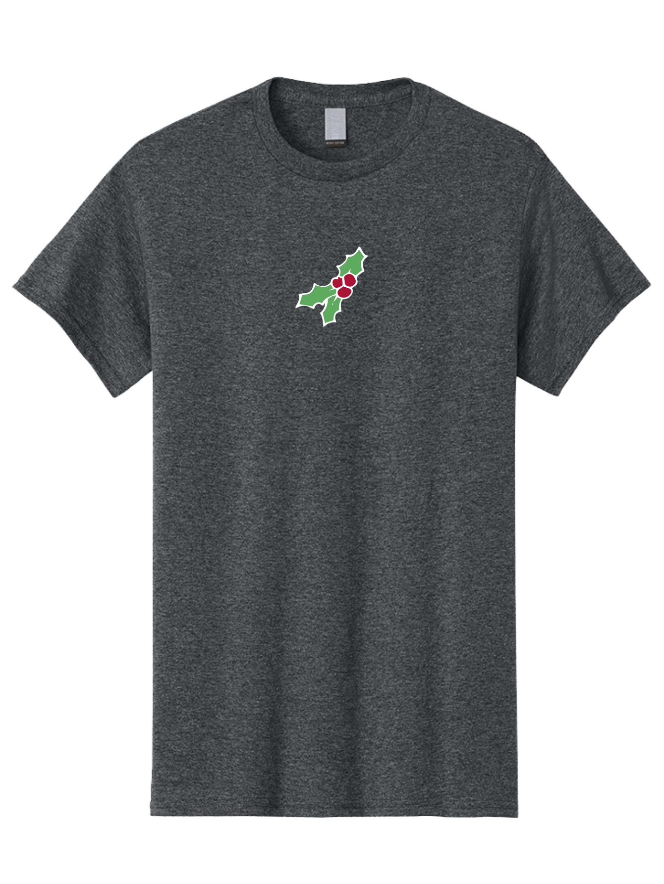 Holly-Leaves-And-Berries Men'S Graphic Tee, 100% Cotton, Comfortable Casual Summer Wear, Machine Washable, Holly Leaves, Red Berries, Festive Greenery, Christmas Decoration, Winter Symbol, Holiday Icon, Seasonal Motif, Festive Holiday Decor -  Aaa935