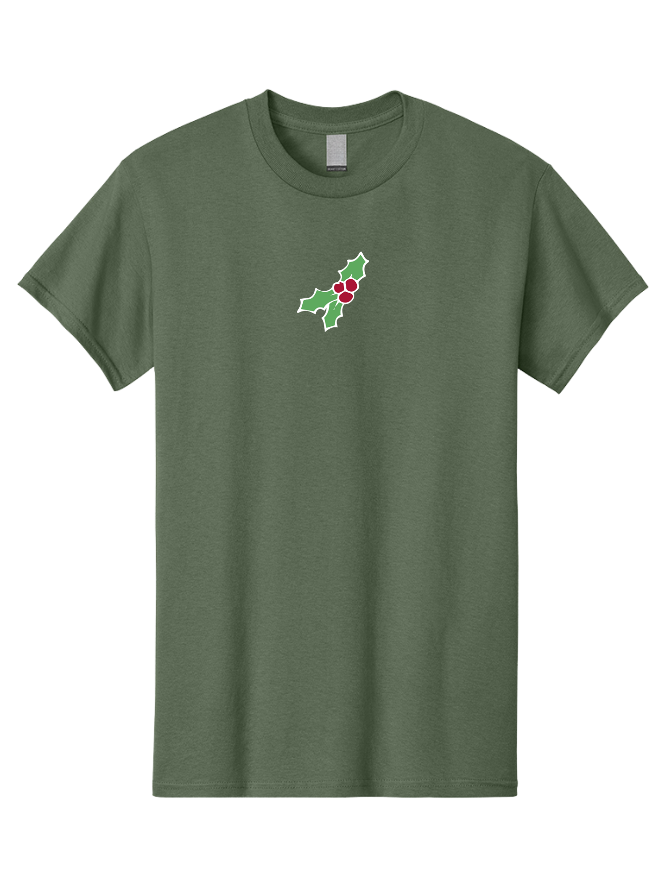 Holly-Leaves-And-Berries Men'S Graphic Tee, 100% Cotton, Comfortable Casual Summer Wear, Machine Washable, Holly Leaves, Red Berries, Festive Greenery, Christmas Decoration, Winter Symbol, Holiday Icon, Seasonal Motif, Festive Holiday Decor -  Aaa935