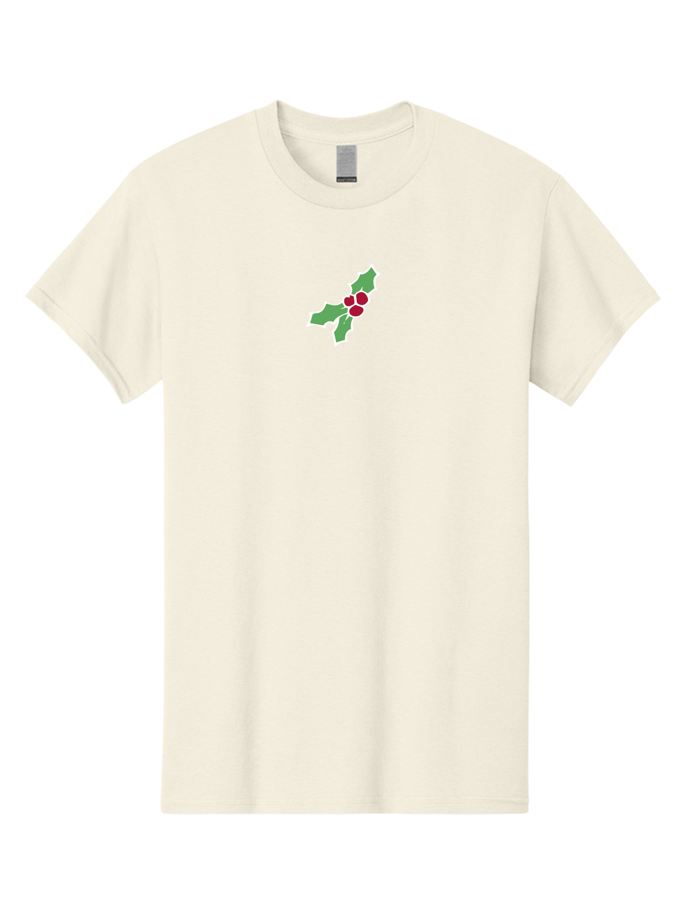 Holly-Leaves-And-Berries Men'S Graphic Tee, 100% Cotton, Comfortable Casual Summer Wear, Machine Washable, Holly Leaves, Red Berries, Festive Greenery, Christmas Decoration, Winter Symbol, Holiday Icon, Seasonal Motif, Festive Holiday Decor -  Aaa935