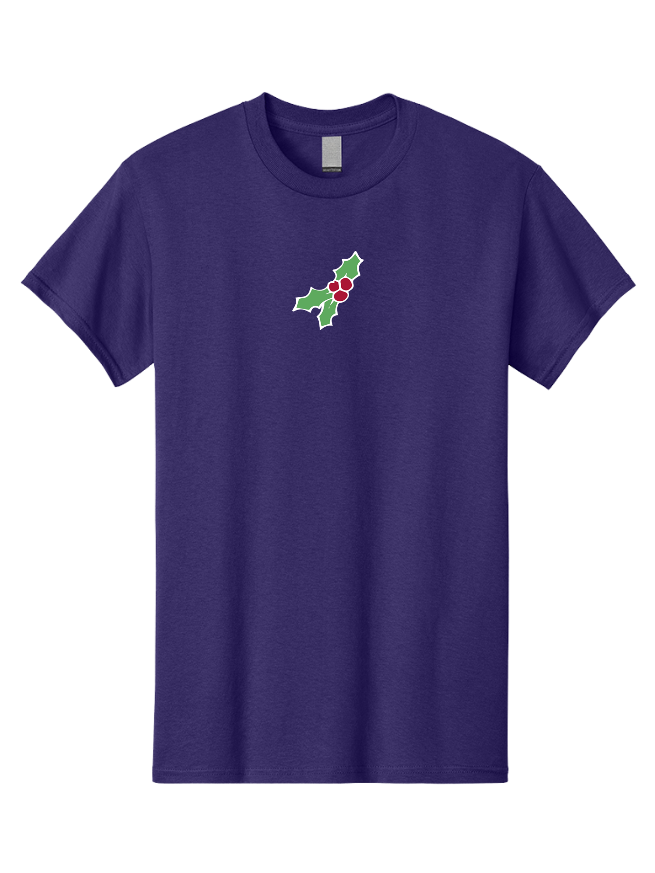Holly-Leaves-And-Berries Men'S Graphic Tee, 100% Cotton, Comfortable Casual Summer Wear, Machine Washable, Holly Leaves, Red Berries, Festive Greenery, Christmas Decoration, Winter Symbol, Holiday Icon, Seasonal Motif, Festive Holiday Decor -  Aaa935