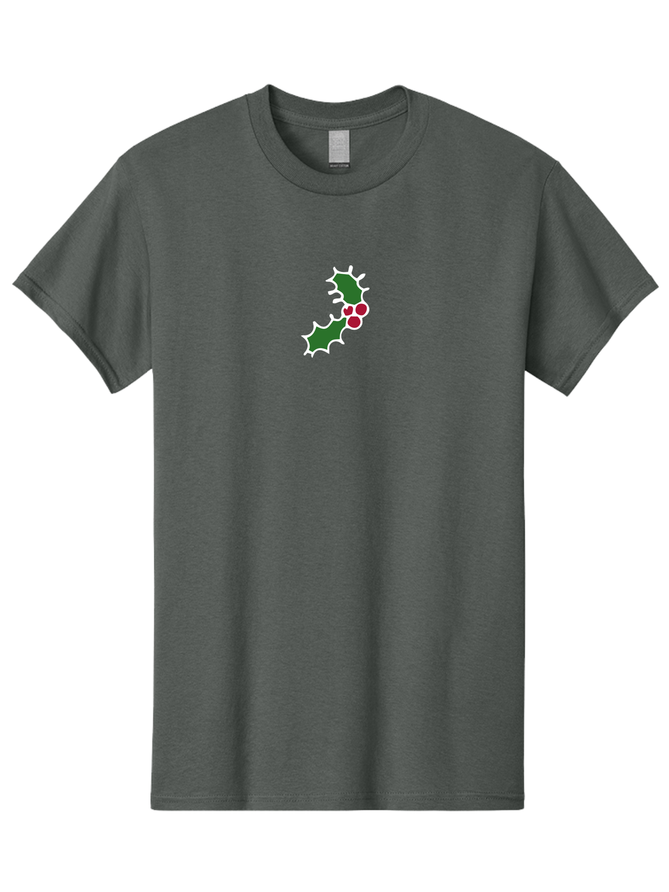 Holly-Leaves Men'S Graphic Tee, 100% Cotton, Comfortable Casual Summer Wear, Machine Washable, Holly Leaves, Red Berries, Festive Decor, Christmas Symbol, Winter Theme, Holiday Decoration, Seasonal Graphic -  Aaa936