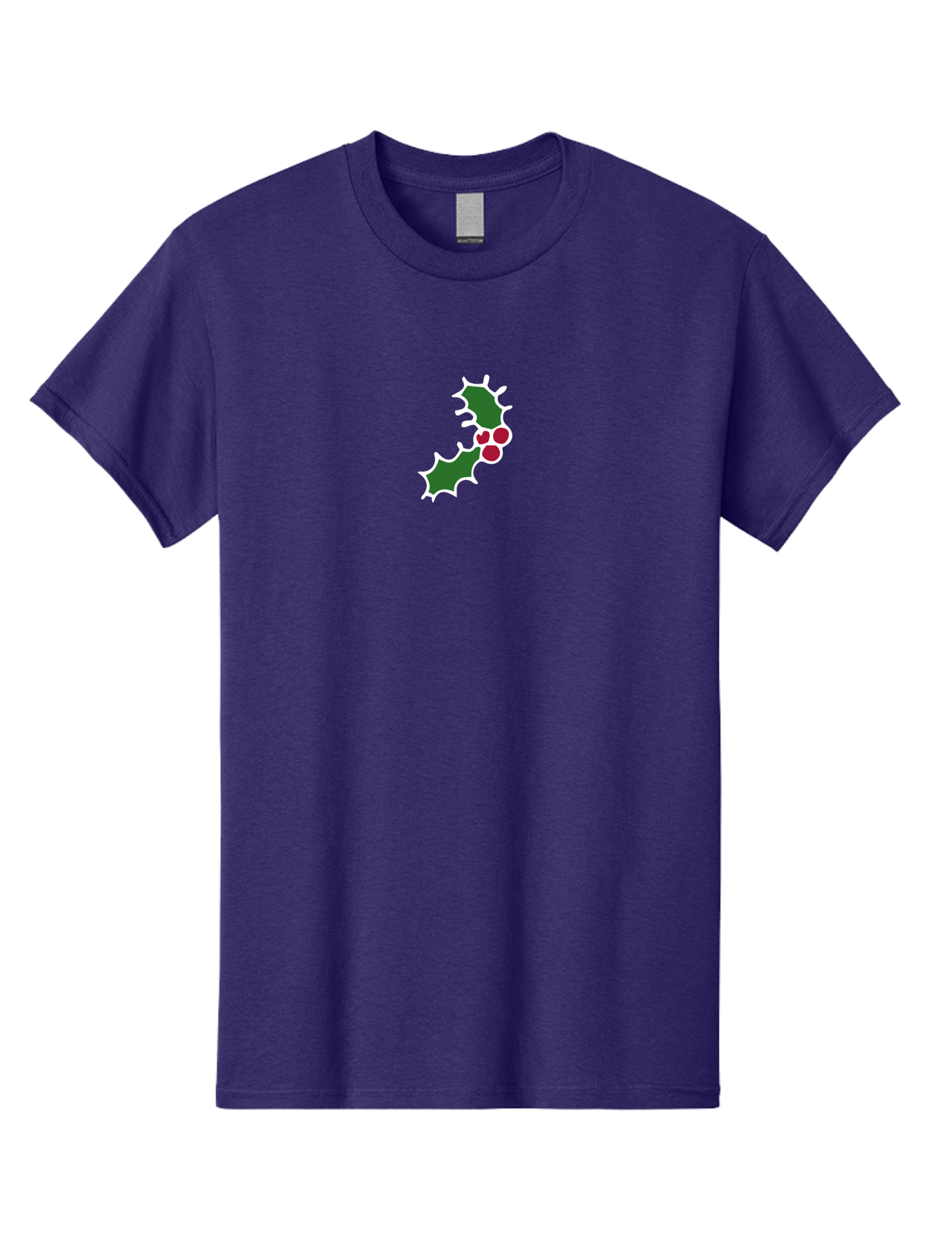 Holly-Leaves Men'S Graphic Tee, 100% Cotton, Comfortable Casual Summer Wear, Machine Washable, Holly Leaves, Red Berries, Festive Decor, Christmas Symbol, Winter Theme, Holiday Decoration, Seasonal Graphic -  Aaa936