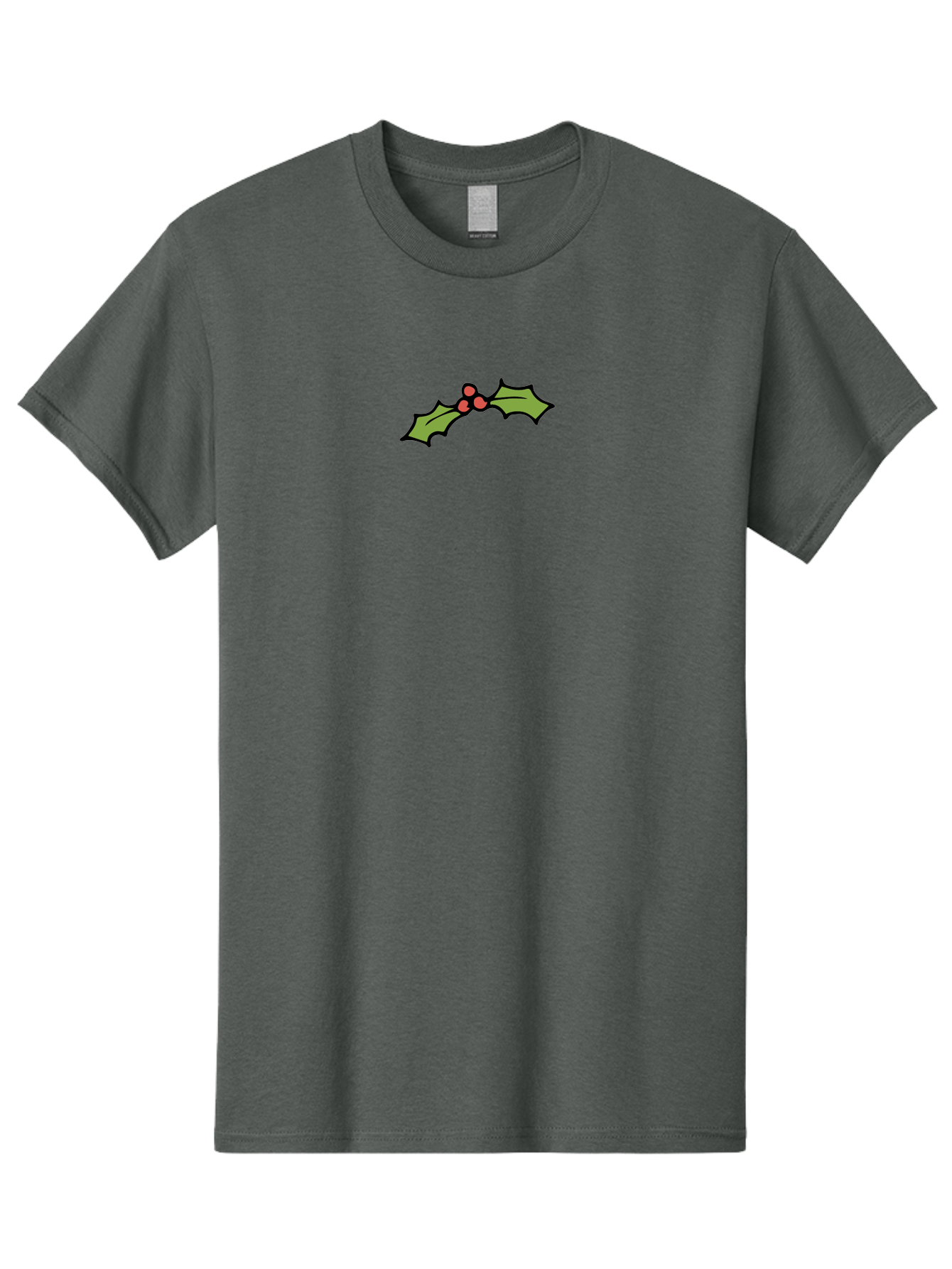 Holly Men'S Graphic Tee, 100% Cotton, Comfortable Casual Summer Wear, Machine Washable, Holiday Decor, Christmas Foliage, Festive Holly, Christmas Decoration, Red Berries, Green Leaves, Festive Atmosphere, Winter Wonderland -  Aaa938