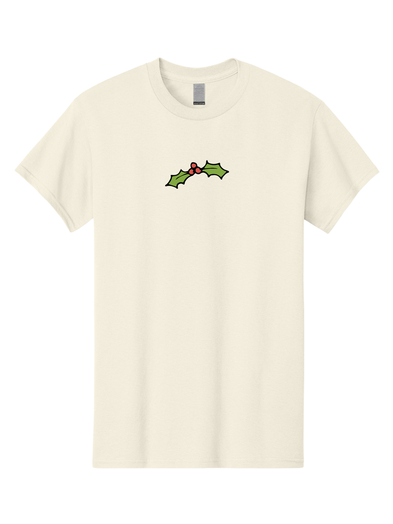 Holly Men'S Graphic Tee, 100% Cotton, Comfortable Casual Summer Wear, Machine Washable, Holiday Decor, Christmas Foliage, Festive Holly, Christmas Decoration, Red Berries, Green Leaves, Festive Atmosphere, Winter Wonderland -  Aaa938