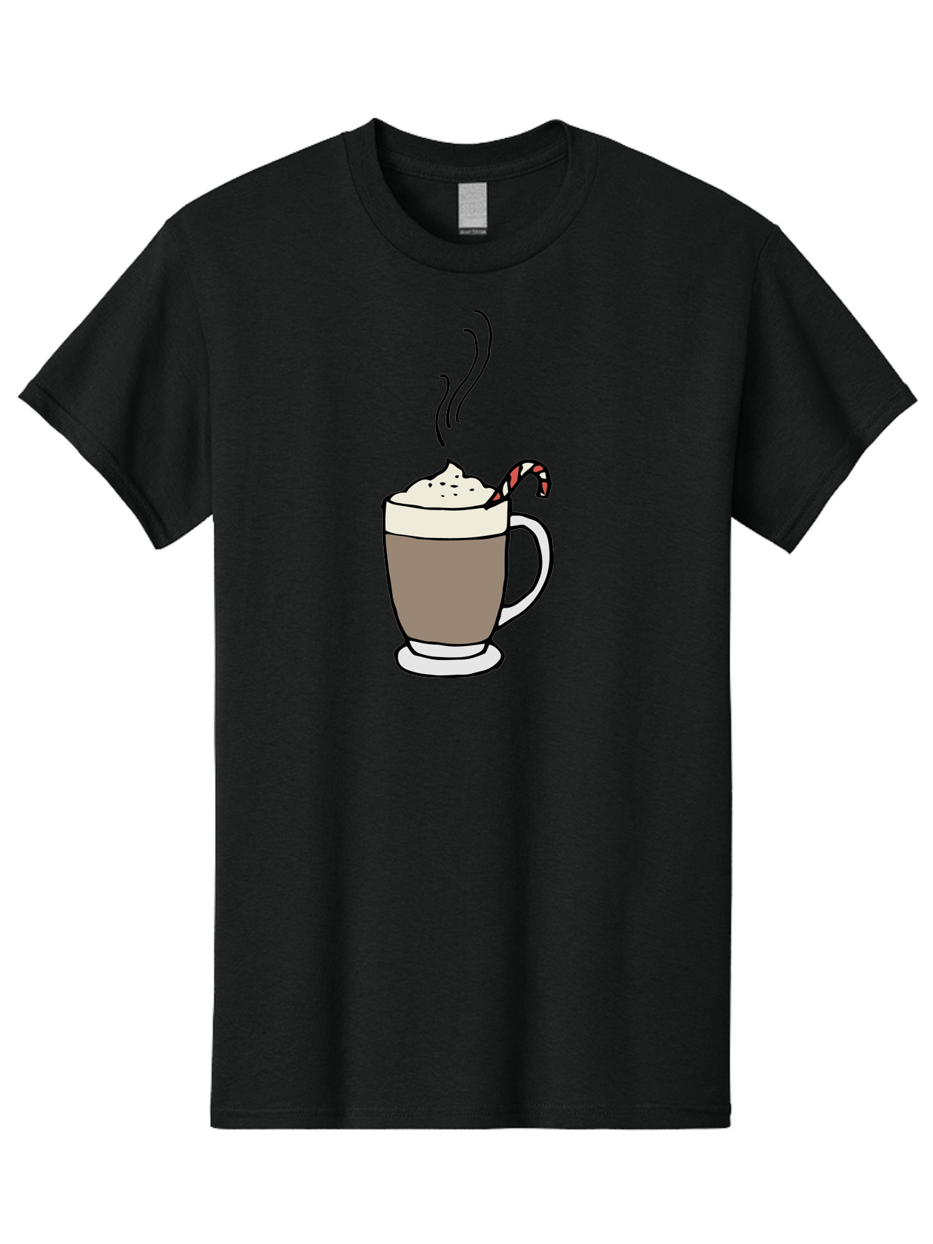 Hot-Chocolate-1 Men'S Graphic Tee, 100% Cotton, Comfortable Casual Summer Wear, Machine Washable, Hot Chocolate, Whipped Cream, Candy Cane, Holiday Drink, Sweet Treat, Festive Beverage, Marshmallow Topping, Chocolatey Goodness, -  Aaa939
