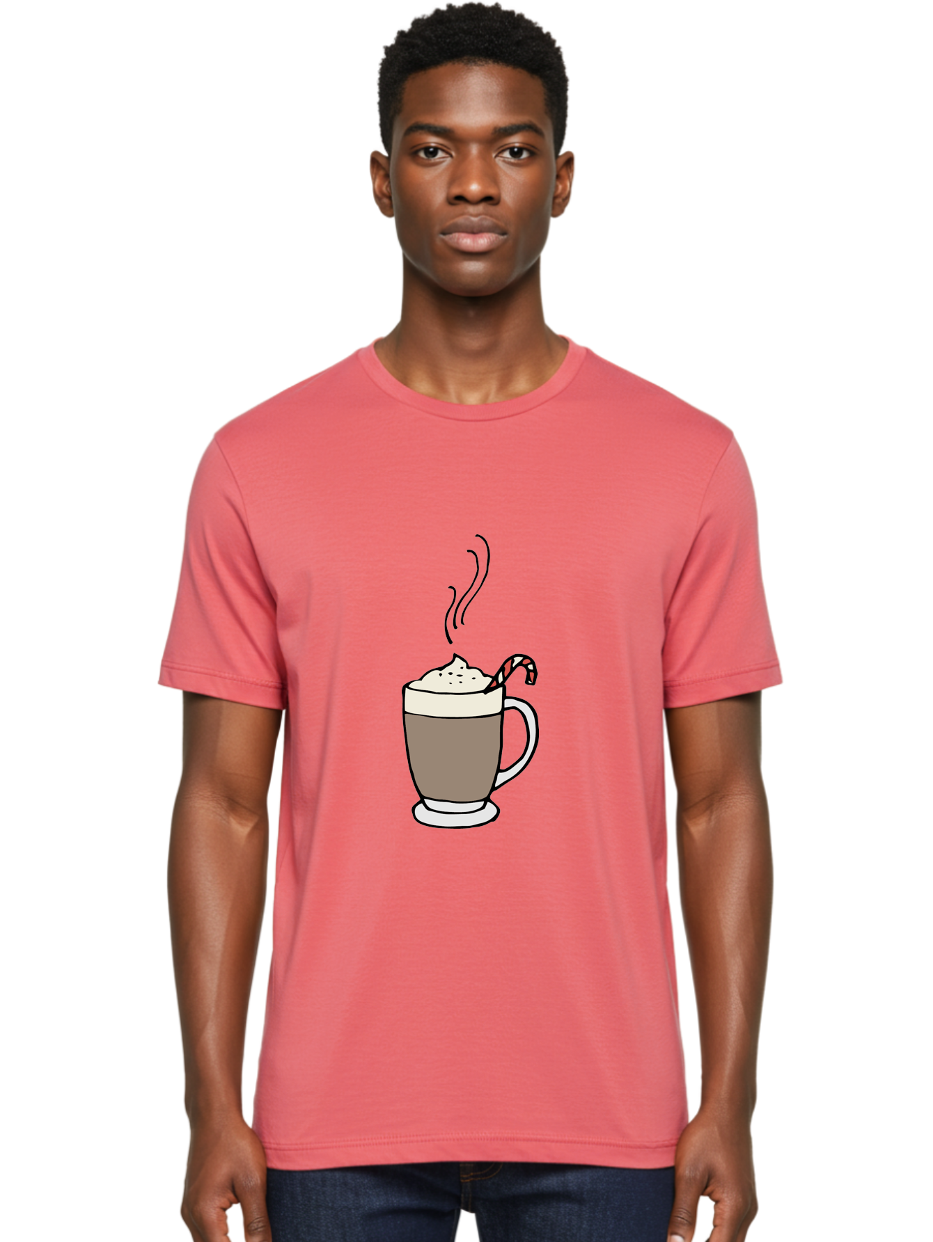 Hot-Chocolate-1 Men'S Graphic Tee, 100% Cotton, Comfortable Casual Summer Wear, Machine Washable, Hot Chocolate, Whipped Cream, Candy Cane, Holiday Drink, Sweet Treat, Festive Beverage, Marshmallow Topping, Chocolatey Goodness, -  Aaa939