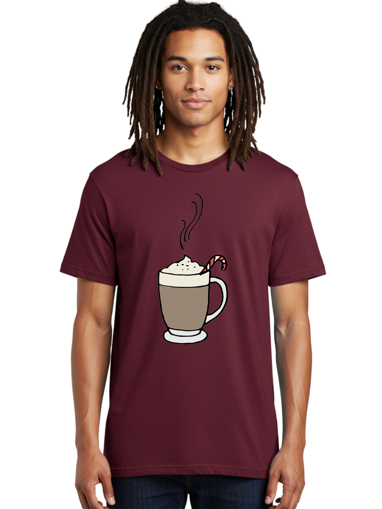 Hot-Chocolate-1 Men'S Graphic Tee, 100% Cotton, Comfortable Casual Summer Wear, Machine Washable, Hot Chocolate, Whipped Cream, Candy Cane, Holiday Drink, Sweet Treat, Festive Beverage, Marshmallow Topping, Chocolatey Goodness, -  Aaa939