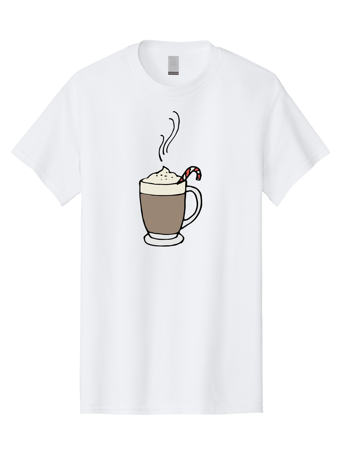 Hot-Chocolate-1 Men'S Graphic Tee, 100% Cotton, Comfortable Casual Summer Wear, Machine Washable, Hot Chocolate, Whipped Cream, Candy Cane, Holiday Drink, Sweet Treat, Festive Beverage, Marshmallow Topping, Chocolatey Goodness, -  Aaa939