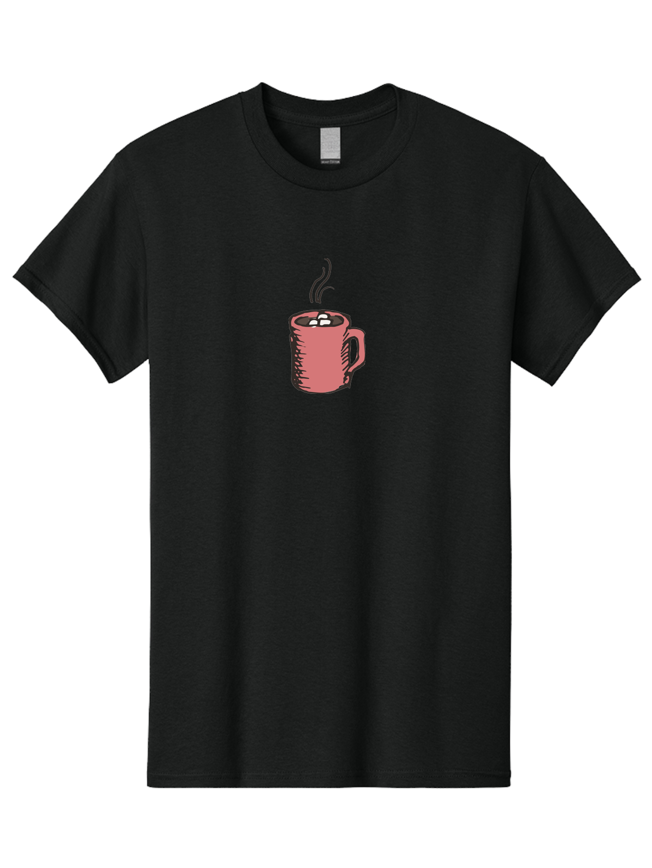 Hot-Chocolate Men'S Graphic Tee, 100% Cotton, Comfortable Casual Summer Wear, Machine Washable, Hot Chocolate, Marshmallows, Steaming Hot, Pink Mug, Cozy Drink, Warm Beverage, Sweet Treat, Comforting Delight -  Aaa943