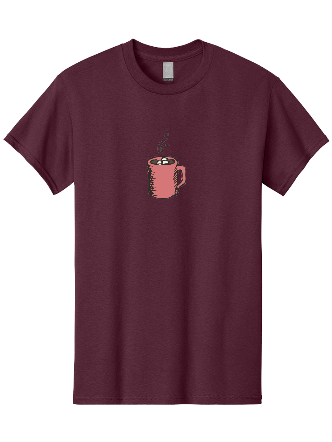 Hot-Chocolate Men'S Graphic Tee, 100% Cotton, Comfortable Casual Summer Wear, Machine Washable, Hot Chocolate, Marshmallows, Steaming Hot, Pink Mug, Cozy Drink, Warm Beverage, Sweet Treat, Comforting Delight -  Aaa943