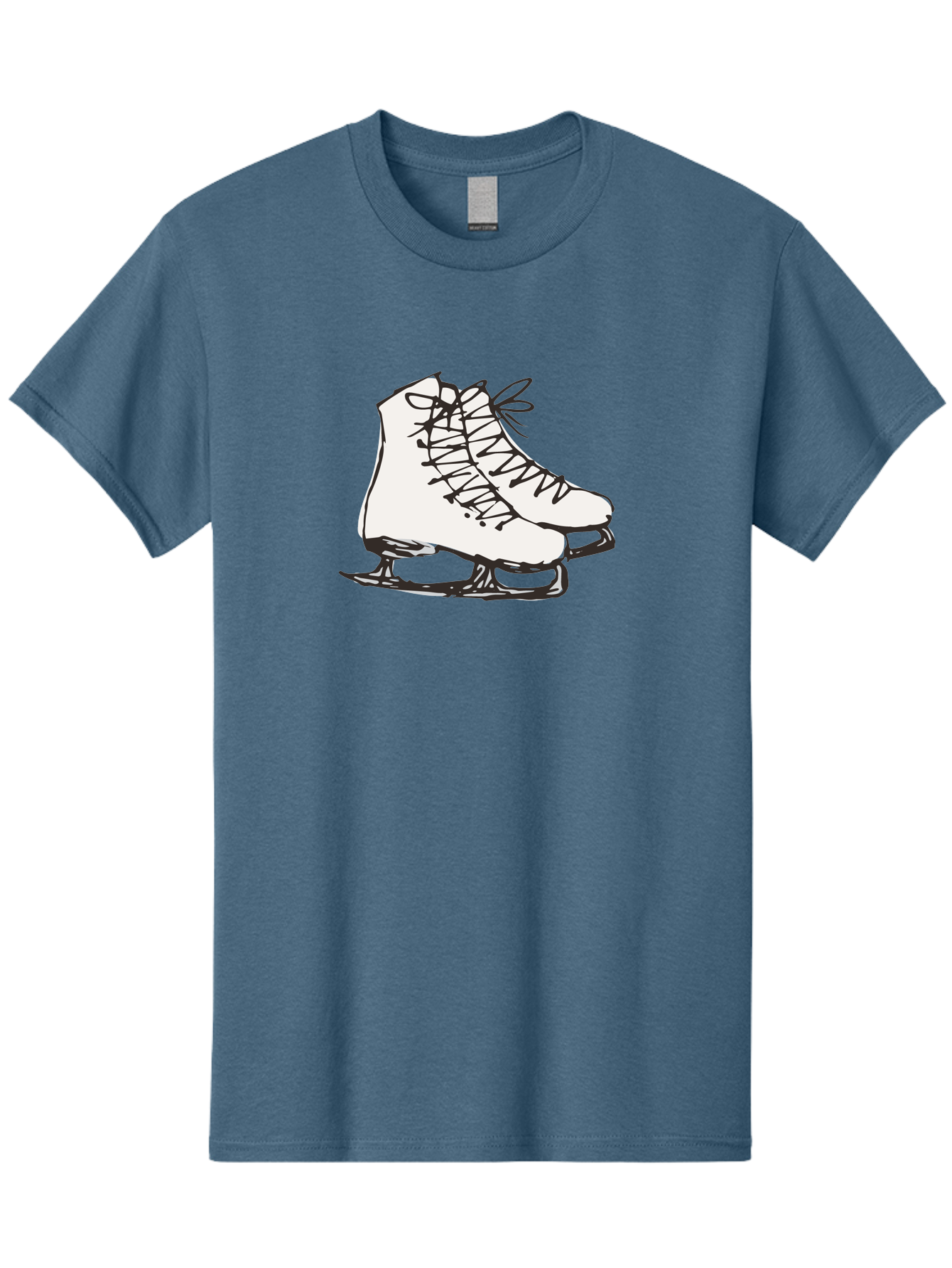 Ice-Skates-1 Men'S Graphic Tee, 100% Cotton, Comfortable Casual Summer Wear, Machine Washable, Ice Skates, Winter Sports, Figure Skating, Ice Skating, Laced Boots, Winter Fun, Cold Weather Activities, Frozen Rink -  Aaa944