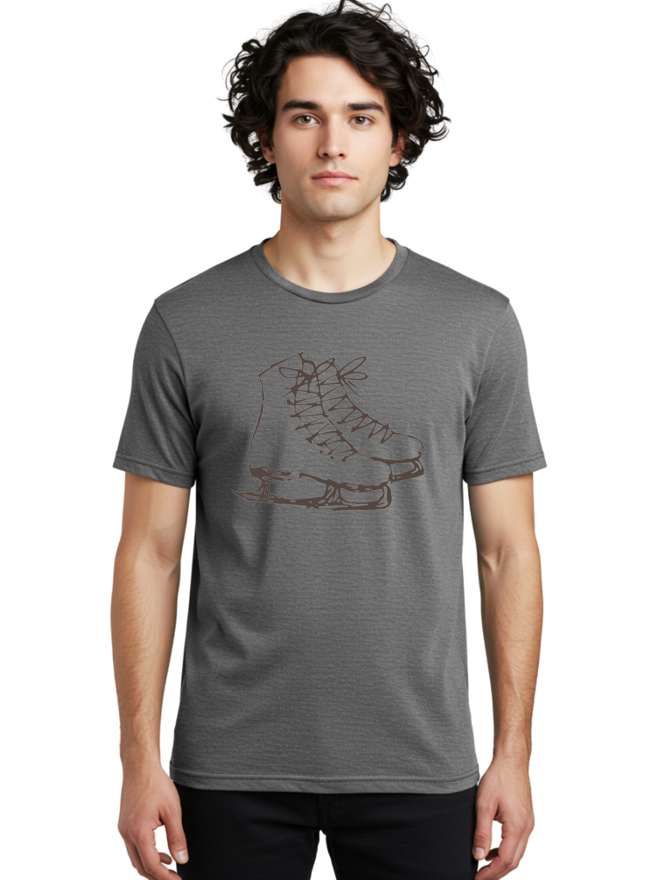 Ice-Skates Men'S Graphic Tee, 100% Cotton, Comfortable Casual Summer Wear, Machine Washable, Ice Skates, Winter Sports, Ice Skating, Skate Blades, Laced Boots, Ice Hockey, Winter Fun, Frozen Rink, Ice Rinks, Skate Equipment, -  Aaa945