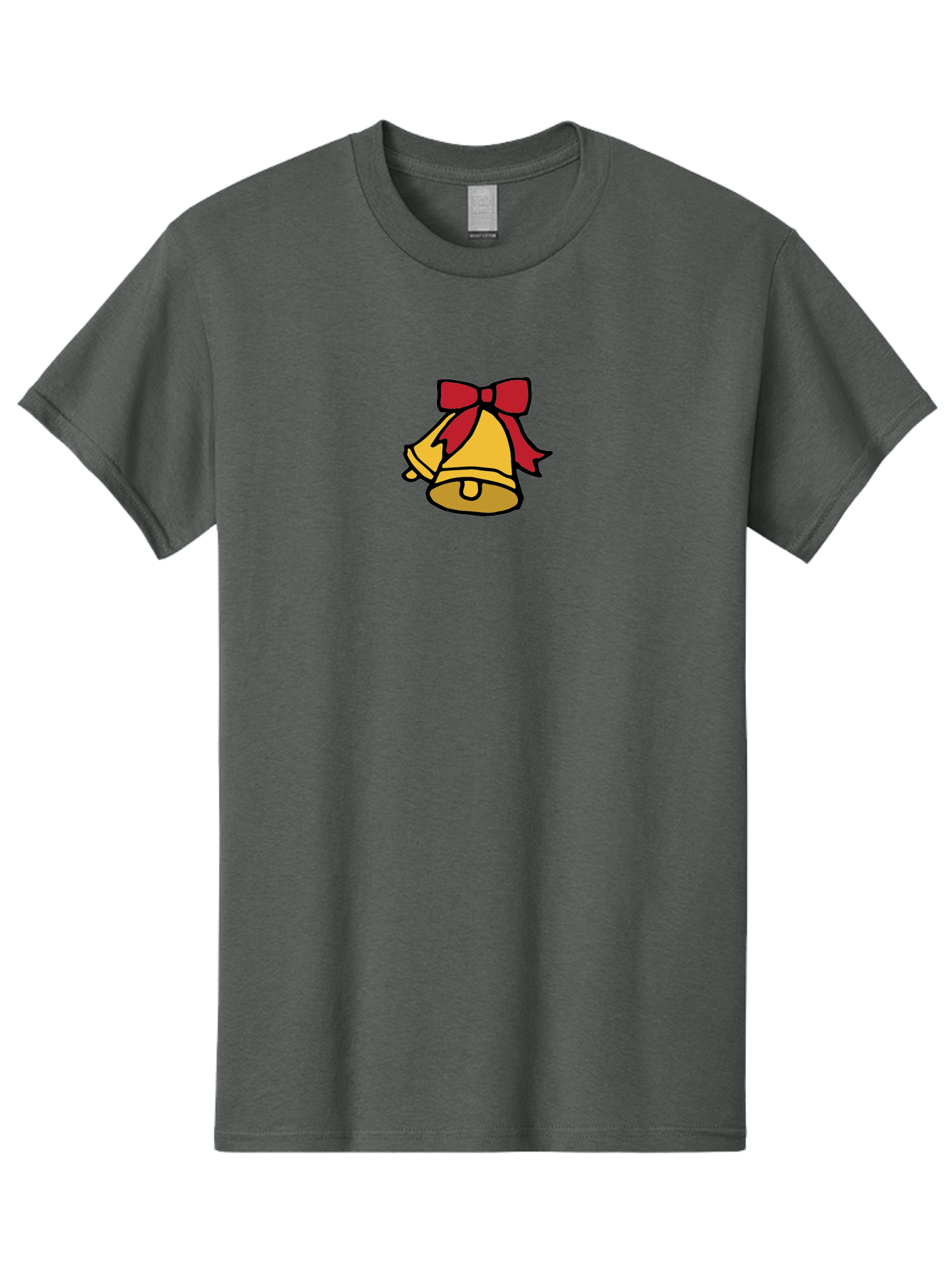 Jingle-Bells-1 Men'S Graphic Tee, 100% Cotton, Comfortable Casual Summer Wear, Machine Washable, Christmas Bells, Festive Decorations, Holiday Cheer, Joyful Sounds, Celebratory Atmosphere, Red Ribbon, Golden Bells, Christmas Celebration -  Aaa949