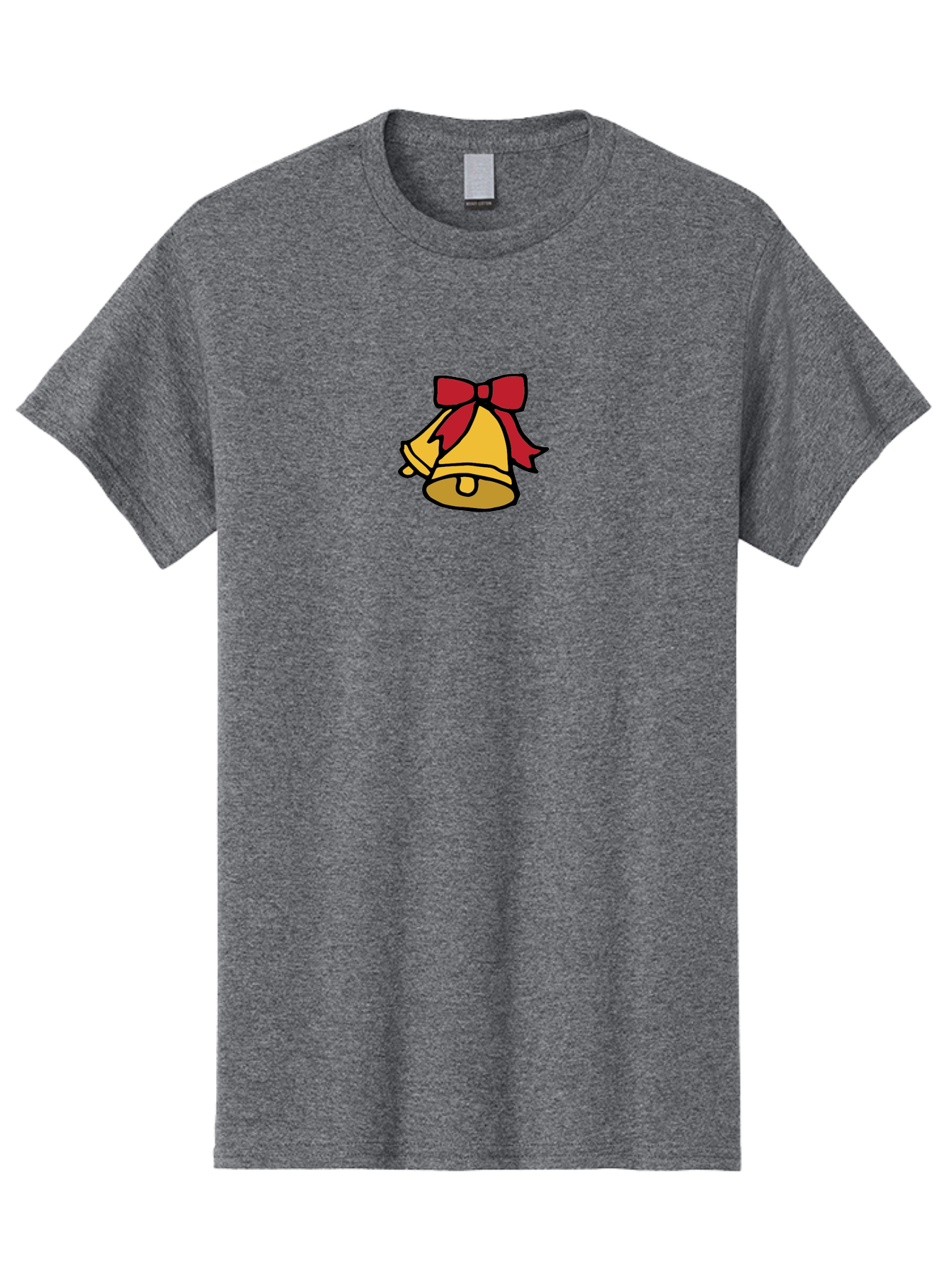 Jingle-Bells-1 Men'S Graphic Tee, 100% Cotton, Comfortable Casual Summer Wear, Machine Washable, Christmas Bells, Festive Decorations, Holiday Cheer, Joyful Sounds, Celebratory Atmosphere, Red Ribbon, Golden Bells, Christmas Celebration -  Aaa949