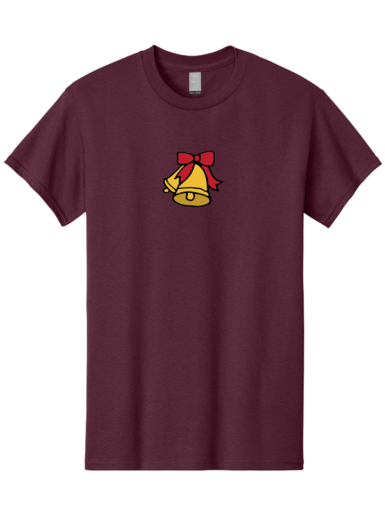 Jingle-Bells-1 Men'S Graphic Tee, 100% Cotton, Comfortable Casual Summer Wear, Machine Washable, Christmas Bells, Festive Decorations, Holiday Cheer, Joyful Sounds, Celebratory Atmosphere, Red Ribbon, Golden Bells, Christmas Celebration -  Aaa949