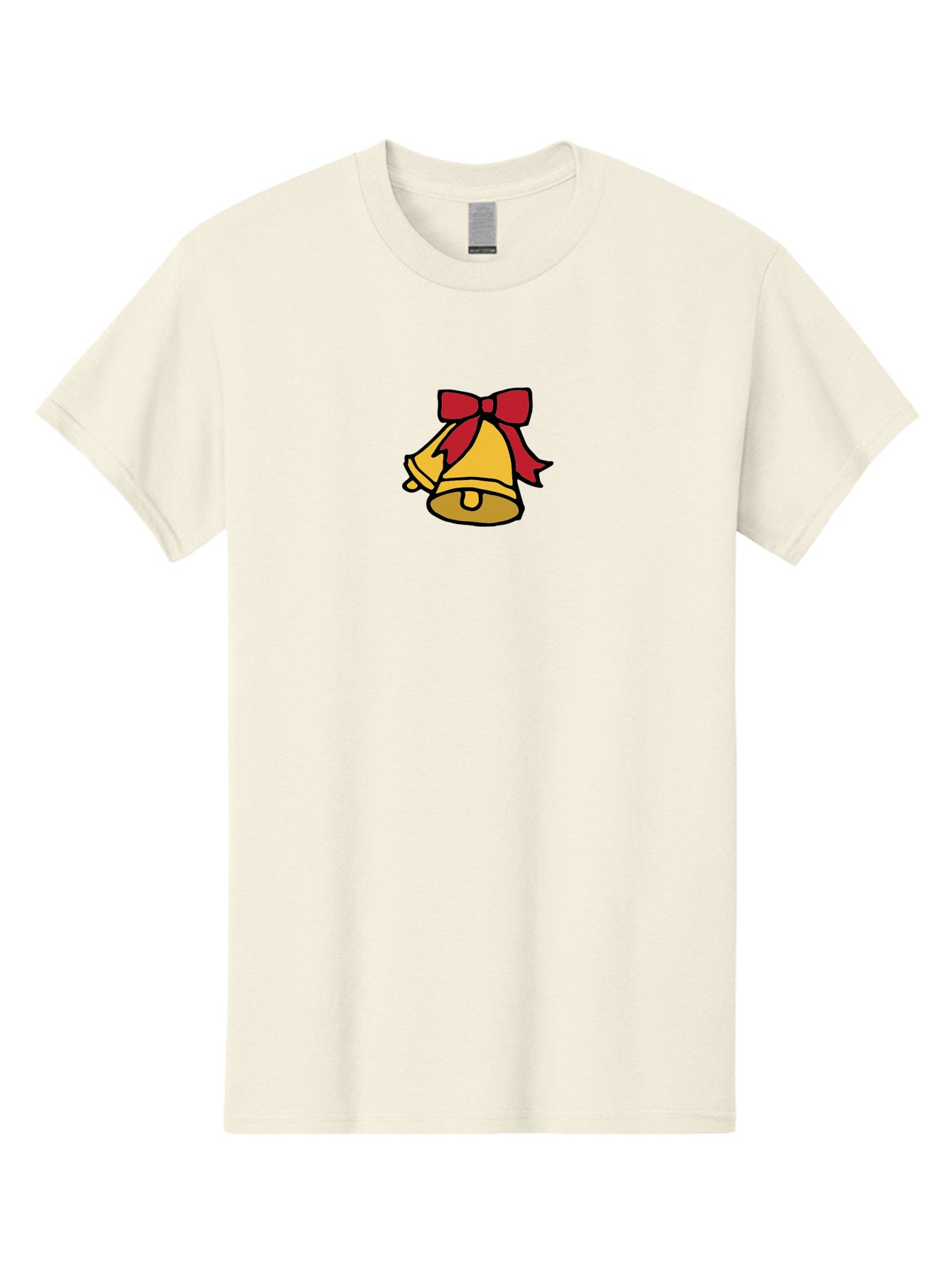 Jingle-Bells-1 Men'S Graphic Tee, 100% Cotton, Comfortable Casual Summer Wear, Machine Washable, Christmas Bells, Festive Decorations, Holiday Cheer, Joyful Sounds, Celebratory Atmosphere, Red Ribbon, Golden Bells, Christmas Celebration -  Aaa949