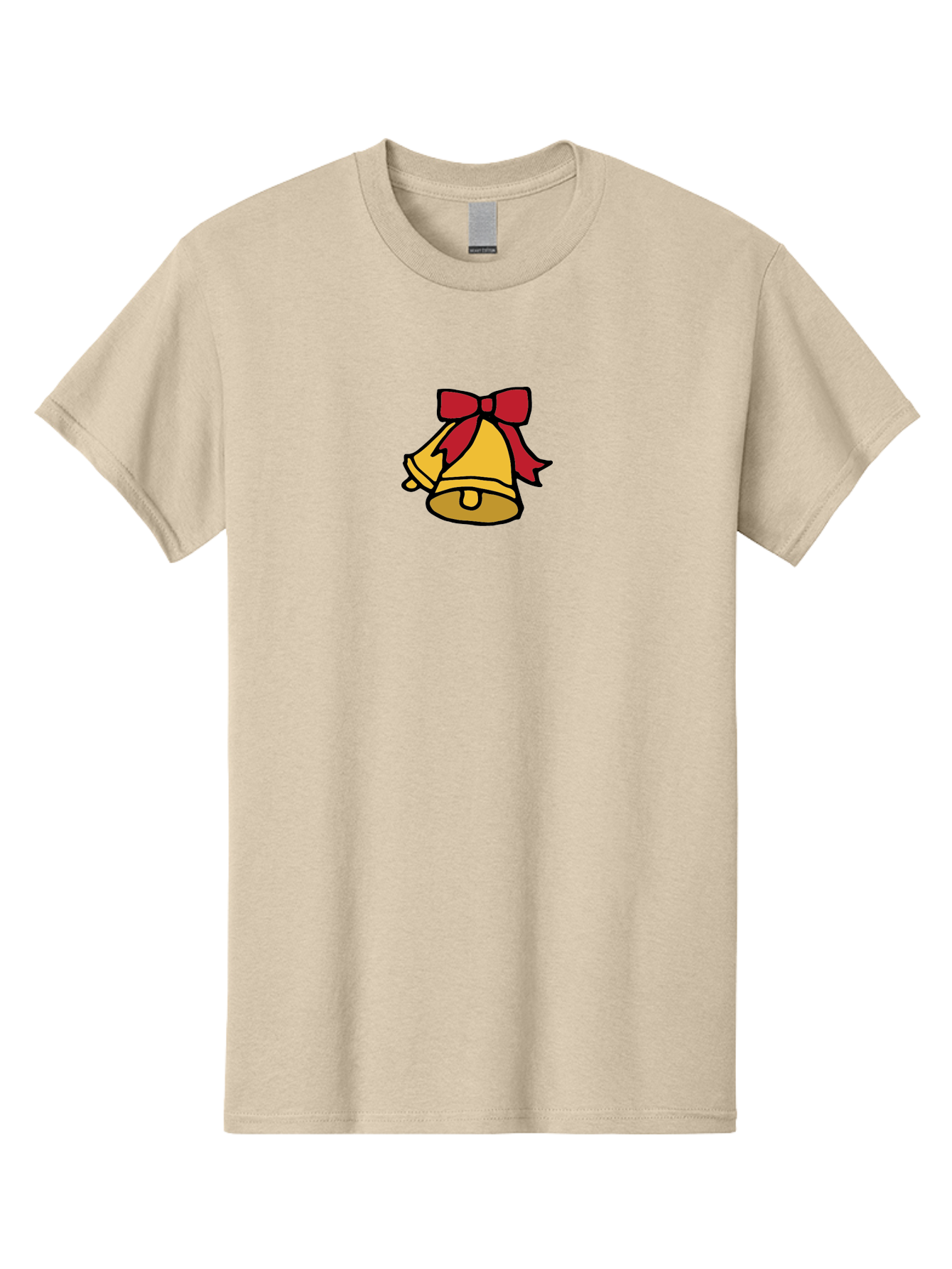 Jingle-Bells-1 Men'S Graphic Tee, 100% Cotton, Comfortable Casual Summer Wear, Machine Washable, Christmas Bells, Festive Decorations, Holiday Cheer, Joyful Sounds, Celebratory Atmosphere, Red Ribbon, Golden Bells, Christmas Celebration -  Aaa949