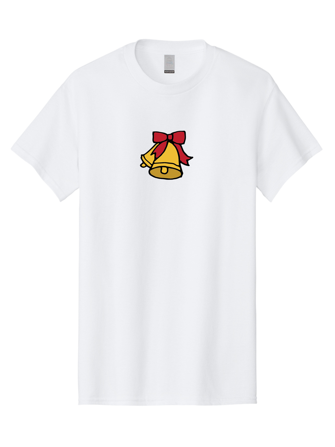 Jingle-Bells-1 Men'S Graphic Tee, 100% Cotton, Comfortable Casual Summer Wear, Machine Washable, Christmas Bells, Festive Decorations, Holiday Cheer, Joyful Sounds, Celebratory Atmosphere, Red Ribbon, Golden Bells, Christmas Celebration -  Aaa949