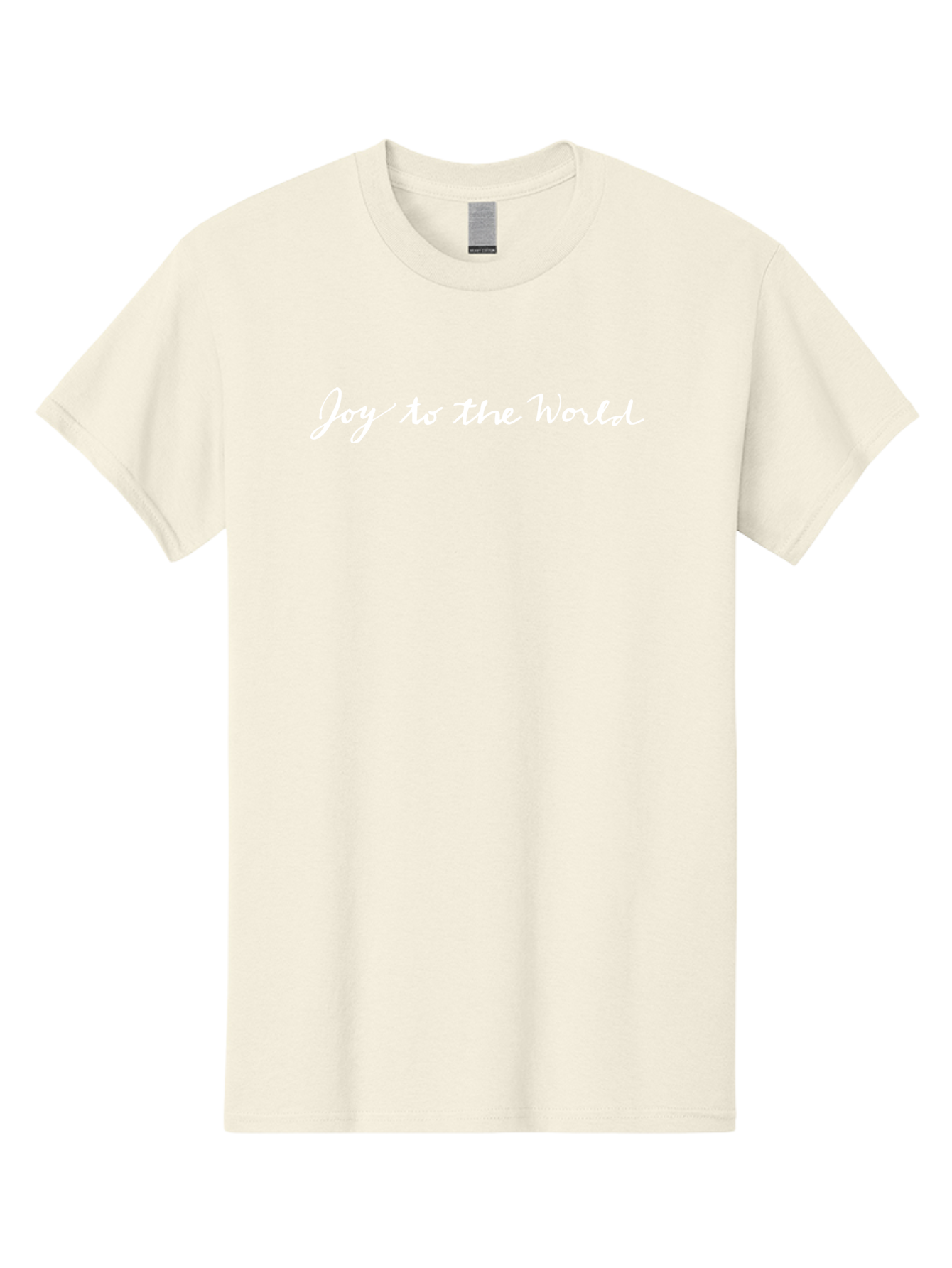 Joy-To-The-World Men'S Graphic Tee, 100% Cotton, Comfortable Casual Summer Wear, Machine Washable, Christmas Greeting, Holiday Message, Joyful Wishes, Festive Season, White Cursive Text -  Aaa954
