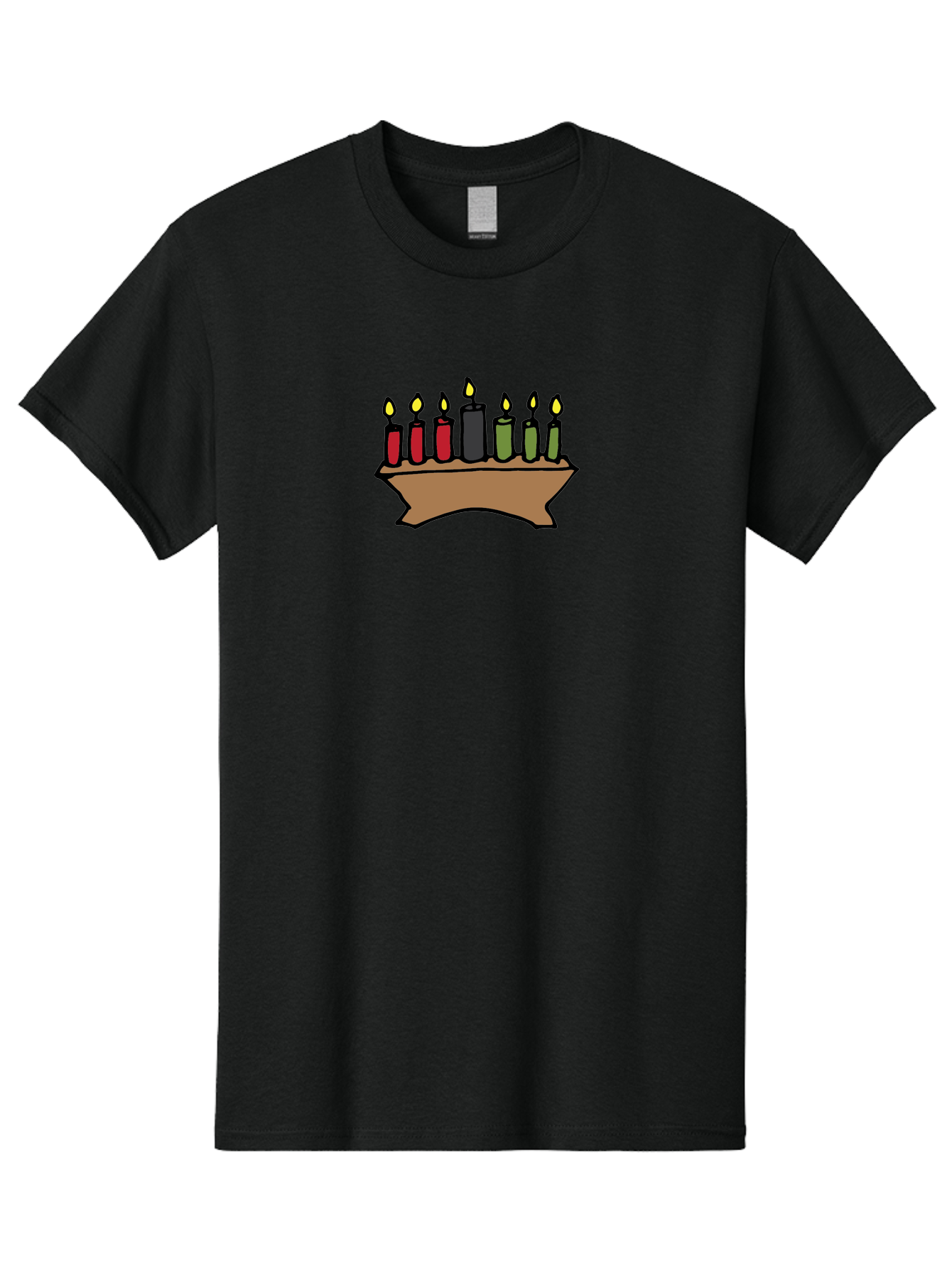 Kwanzaa-Kinara Men'S Graphic Tee, 100% Cotton, Comfortable Casual Summer Wear, Machine Washable, Kwanzaa Kinara With Seven Candles, Red, Black, Green Candles, Lit Flames, African Heritage, Cultural Celebration, Traditional Symbols, -  Aaa958