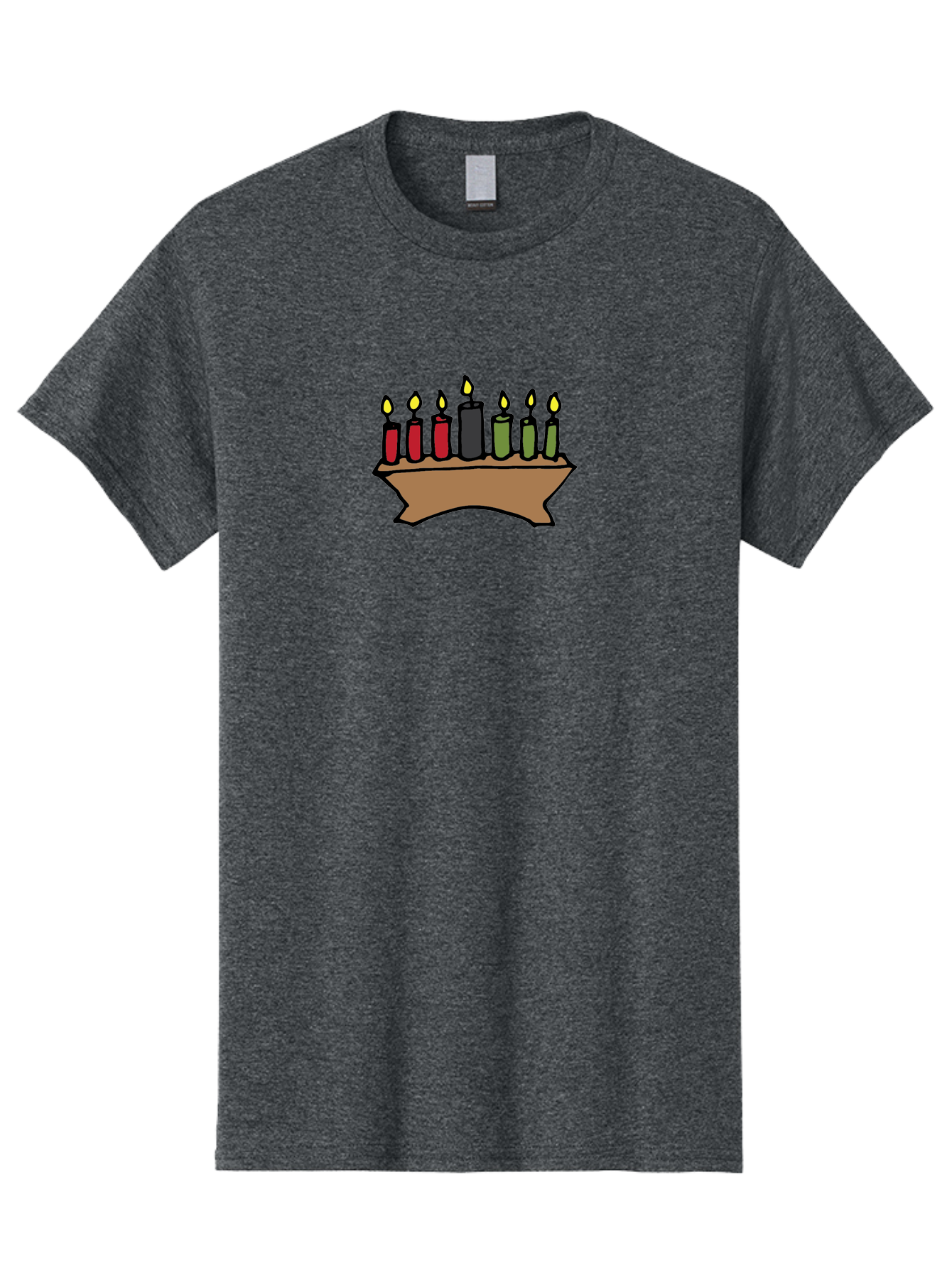 Kwanzaa-Kinara Men'S Graphic Tee, 100% Cotton, Comfortable Casual Summer Wear, Machine Washable, Kwanzaa Kinara With Seven Candles, Red, Black, Green Candles, Lit Flames, African Heritage, Cultural Celebration, Traditional Symbols, -  Aaa958