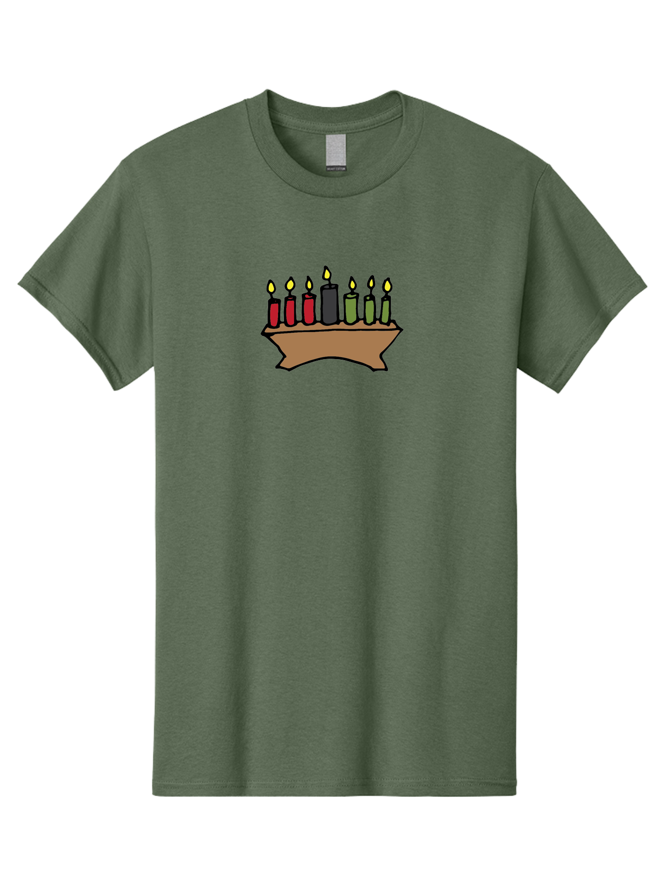 Kwanzaa-Kinara Men'S Graphic Tee, 100% Cotton, Comfortable Casual Summer Wear, Machine Washable, Kwanzaa Kinara With Seven Candles, Red, Black, Green Candles, Lit Flames, African Heritage, Cultural Celebration, Traditional Symbols, -  Aaa958