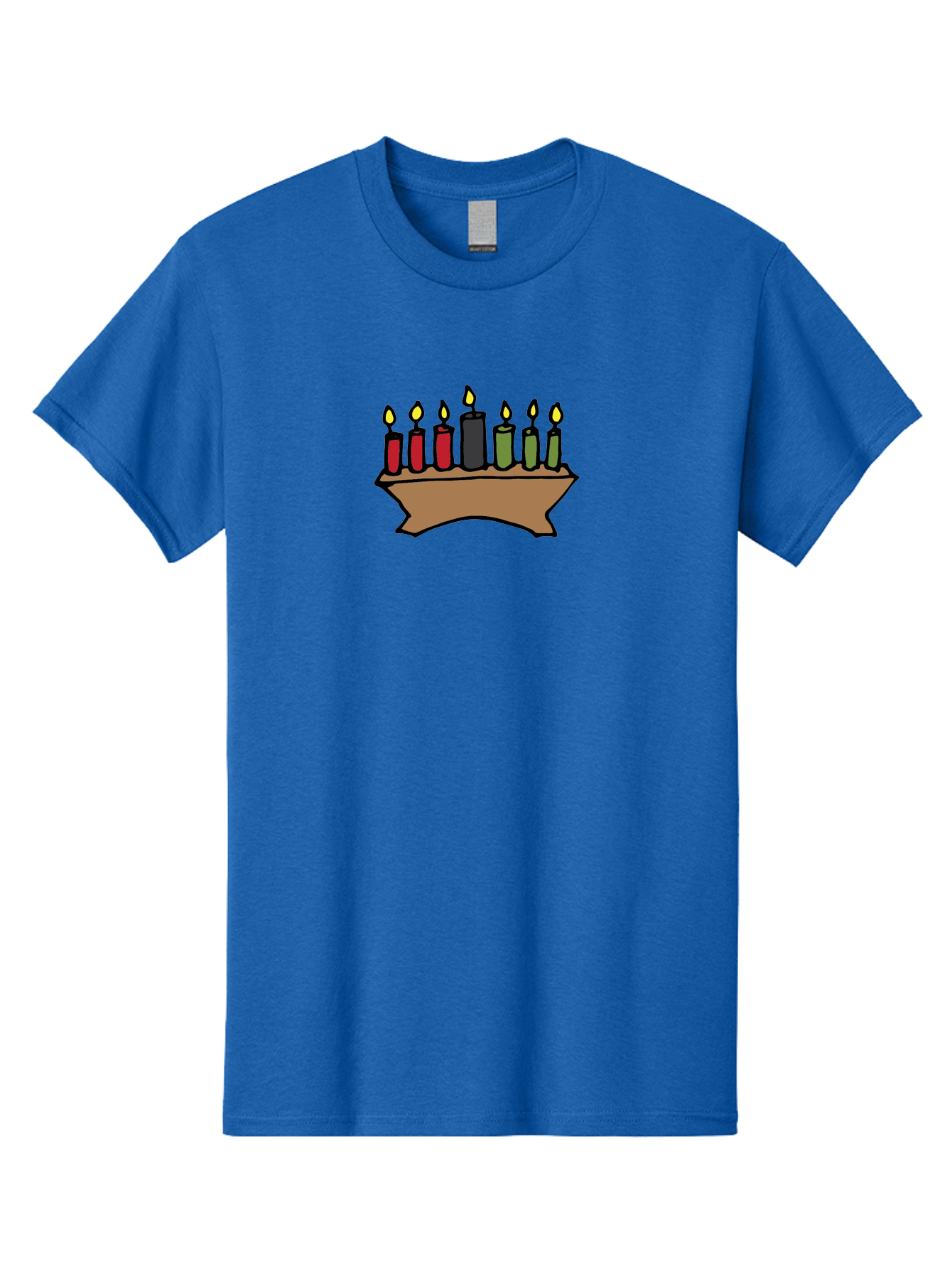 Kwanzaa-Kinara Men'S Graphic Tee, 100% Cotton, Comfortable Casual Summer Wear, Machine Washable, Kwanzaa Kinara With Seven Candles, Red, Black, Green Candles, Lit Flames, African Heritage, Cultural Celebration, Traditional Symbols, -  Aaa958