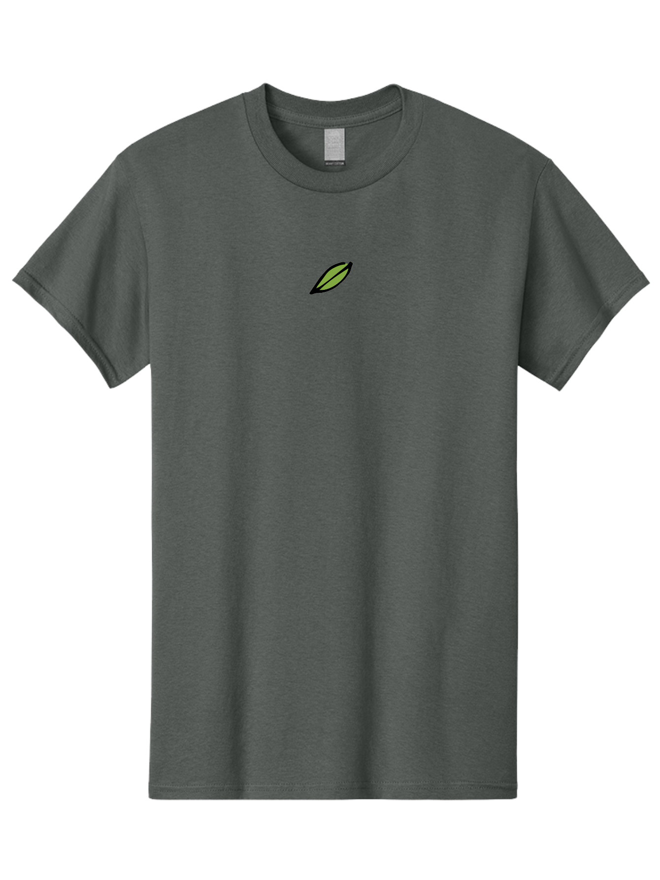 Leaf-1 Men'S Graphic Tee, 100% Cotton, Comfortable Casual Summer Wear, Machine Washable, Simple Leaf Design, Minimalist Art, Black Outline, Olive Green Fill, Botanical Illustration, Leaf Icon, Graphic Design Element -  Aaa961