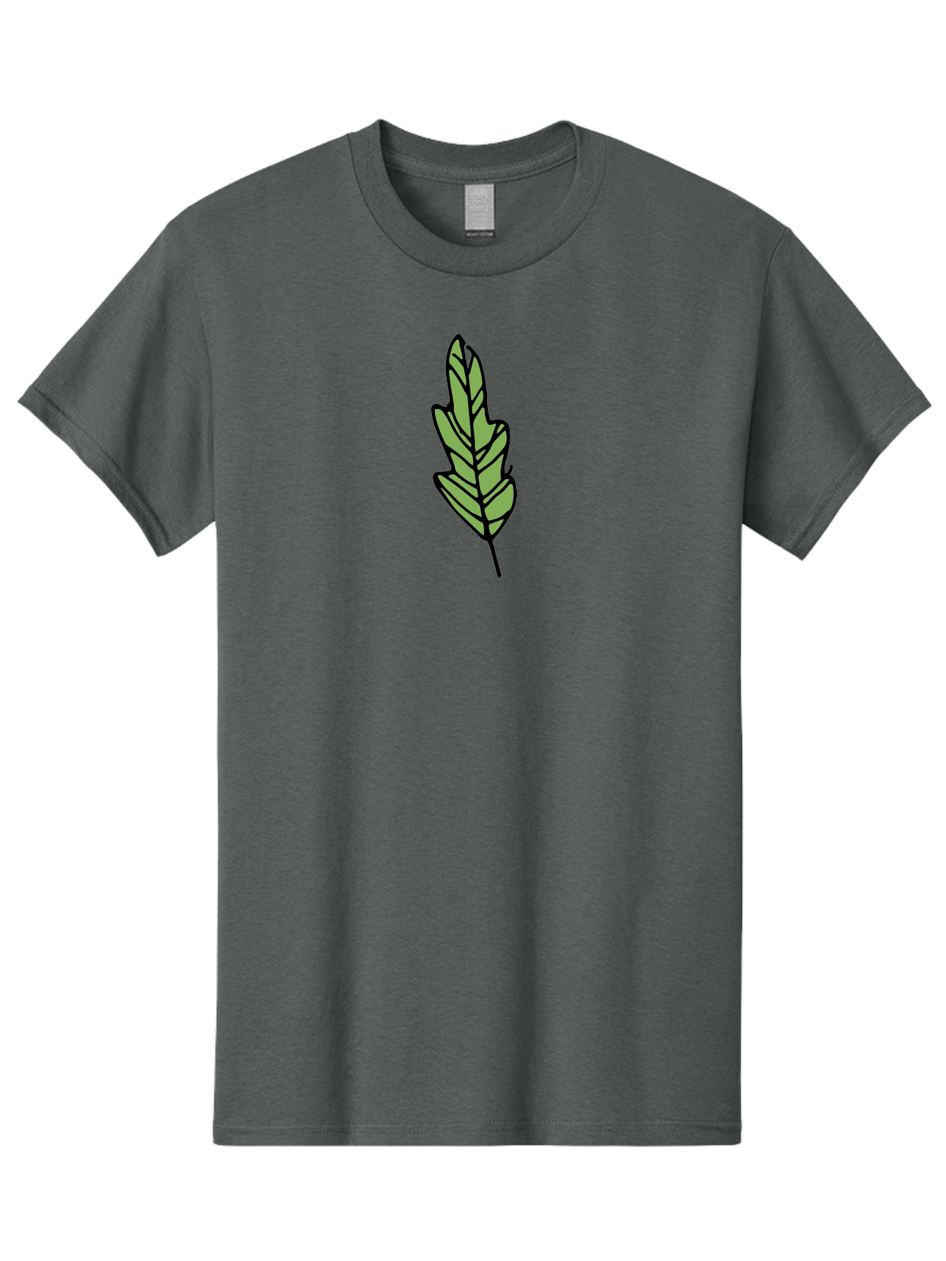 Leaf-Illustration Men'S Graphic Tee, 100% Cotton, Comfortable Casual Summer Wear, Machine Washable, Simple Leaf Design, Cartoon Leaf Illustration, Green Leaf Graphic, Leaf Outline, Minimalist Leaf Art, Nature-Inspired Illustration, -  Aaa963