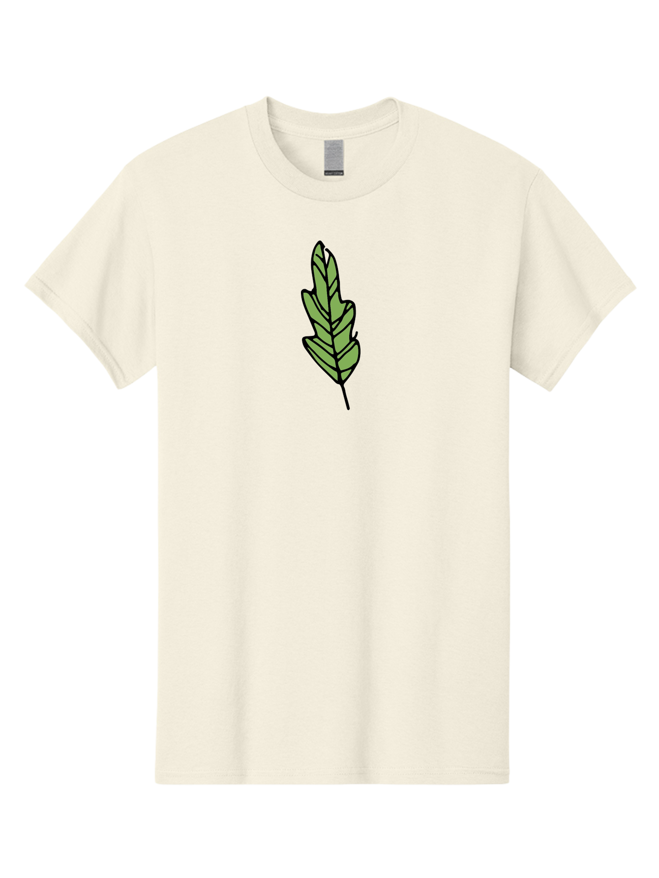 Leaf-Illustration Men'S Graphic Tee, 100% Cotton, Comfortable Casual Summer Wear, Machine Washable, Simple Leaf Design, Cartoon Leaf Illustration, Green Leaf Graphic, Leaf Outline, Minimalist Leaf Art, Nature-Inspired Illustration, -  Aaa963