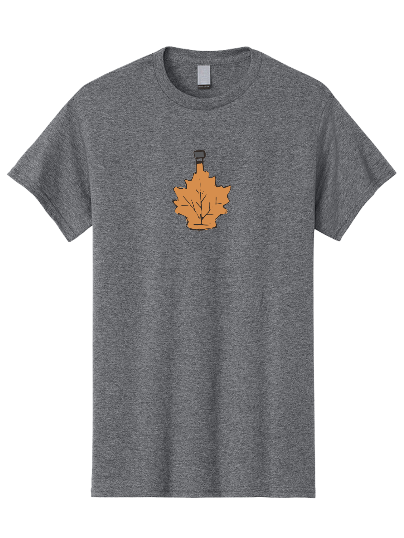 Leaf-Pendant Men'S Graphic Tee, 100% Cotton, Comfortable Casual Summer Wear, Machine Washable, Leaf Pendant, Autumn Leaf Jewelry, Orange Leaf Necklace, Fall Fashion Accessories, Nature-Inspired Pendant, Seasonal Jewelry, Leaf-Shaped Charm -  Aaa964