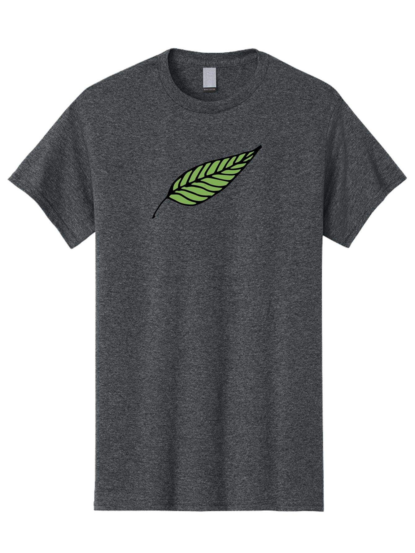 Leaf Men'S Graphic Tee, 100% Cotton, Comfortable Casual Summer Wear, Machine Washable, Leaf Icon, Olive Branch Symbol, Simple Illustration, Black Outline, Green Leaf, Minimalist Design, Symbolic Representation, Peace Symbol, -  Aaa965