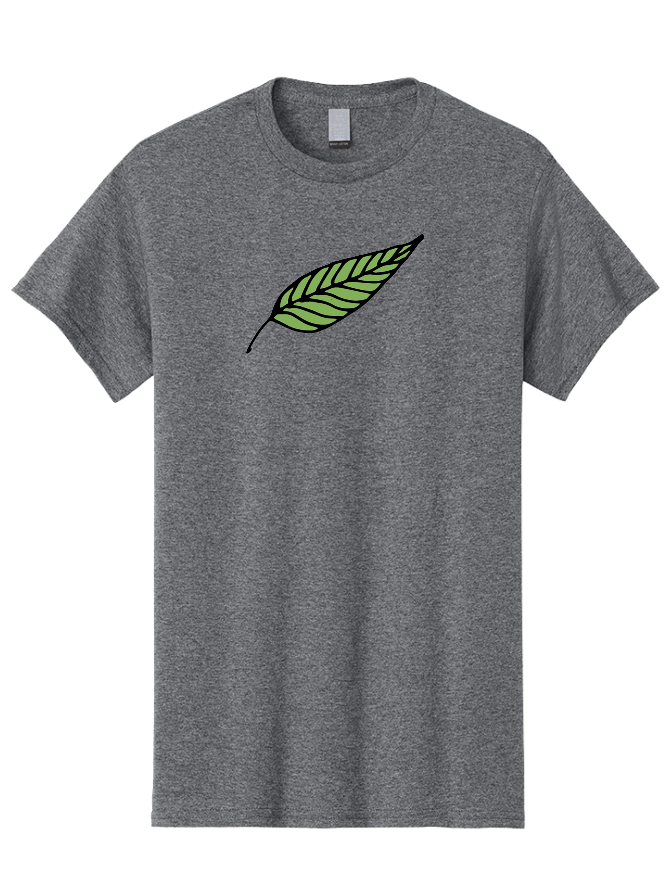 Leaf Men'S Graphic Tee, 100% Cotton, Comfortable Casual Summer Wear, Machine Washable, Leaf Icon, Olive Branch Symbol, Simple Illustration, Black Outline, Green Leaf, Minimalist Design, Symbolic Representation, Peace Symbol, -  Aaa965