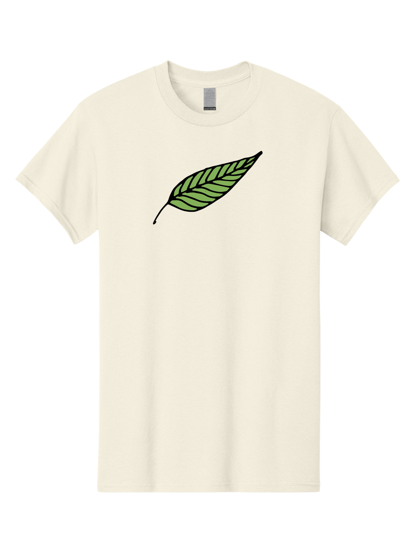 Leaf Men'S Graphic Tee, 100% Cotton, Comfortable Casual Summer Wear, Machine Washable, Leaf Icon, Olive Branch Symbol, Simple Illustration, Black Outline, Green Leaf, Minimalist Design, Symbolic Representation, Peace Symbol, -  Aaa965