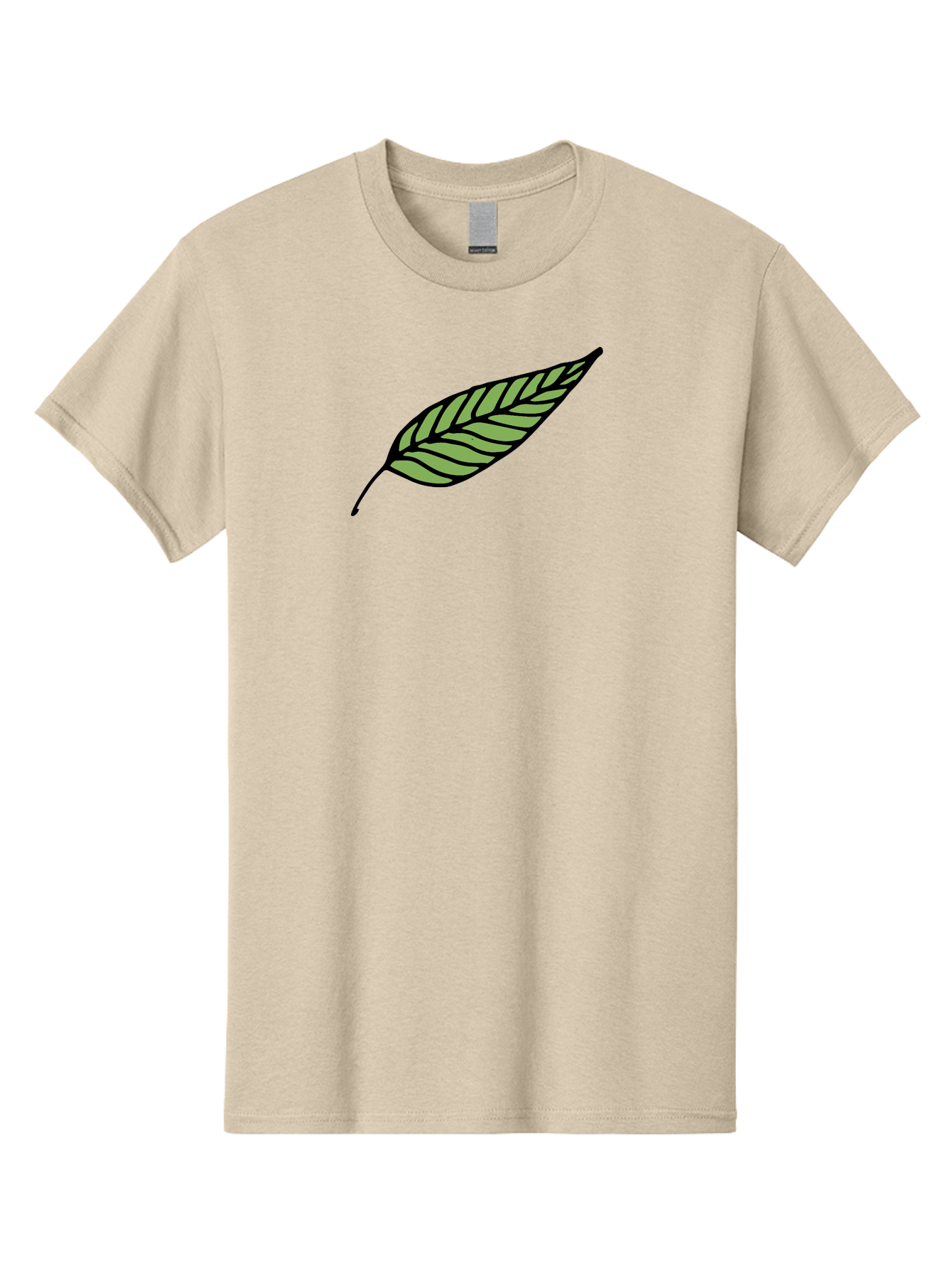 Leaf Men'S Graphic Tee, 100% Cotton, Comfortable Casual Summer Wear, Machine Washable, Leaf Icon, Olive Branch Symbol, Simple Illustration, Black Outline, Green Leaf, Minimalist Design, Symbolic Representation, Peace Symbol, -  Aaa965