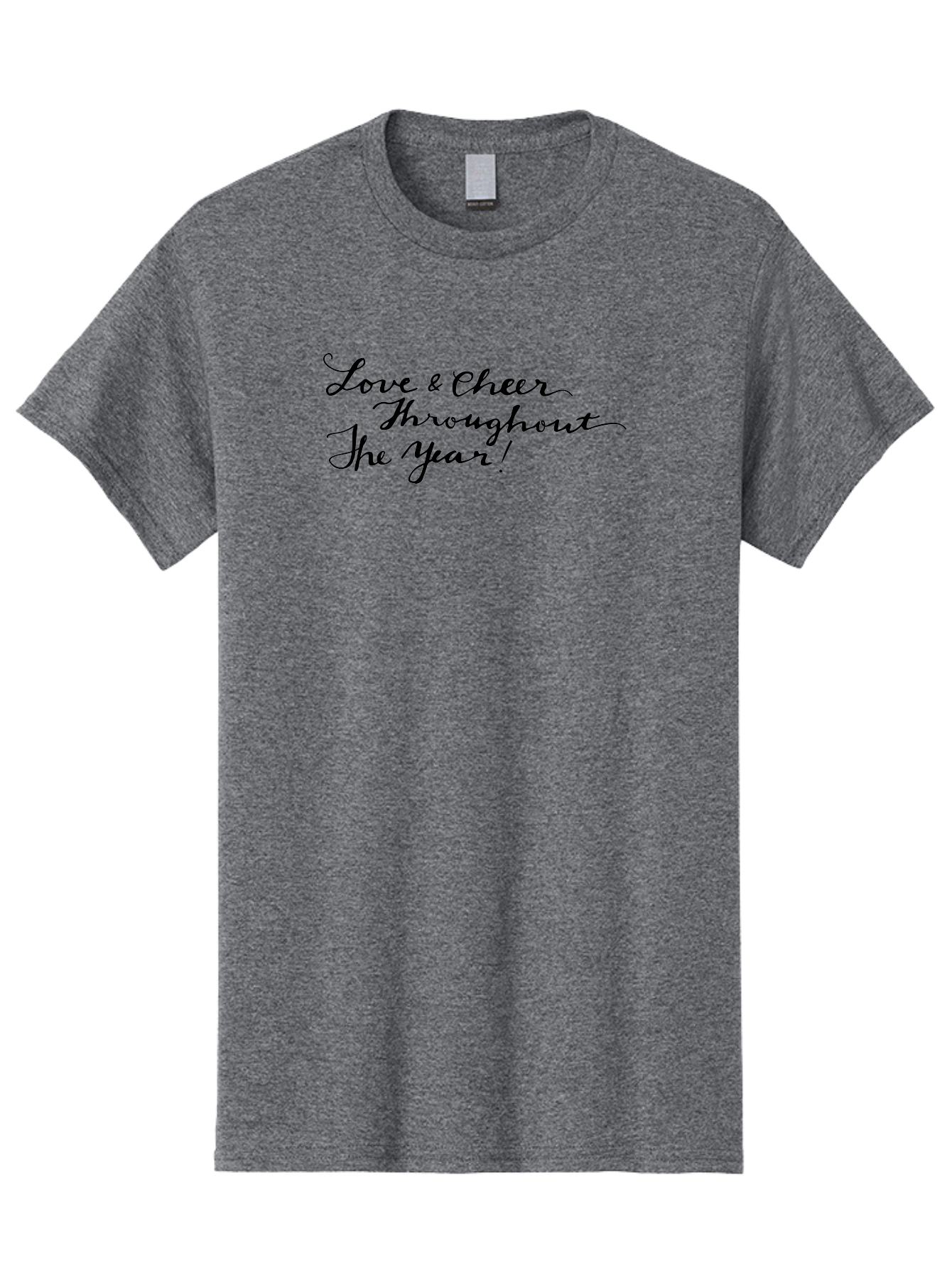 Love-Cheer-Throughout-The-Year-1 Men'S Graphic Tee, 100% Cotton, Comfortable Casual Summer Wear, Machine Washable, Love And Cheer, Inspirational Quote, Motivational Message, Positive Vibes, Happy Thoughts, Uplifting Words, -  Aaa973