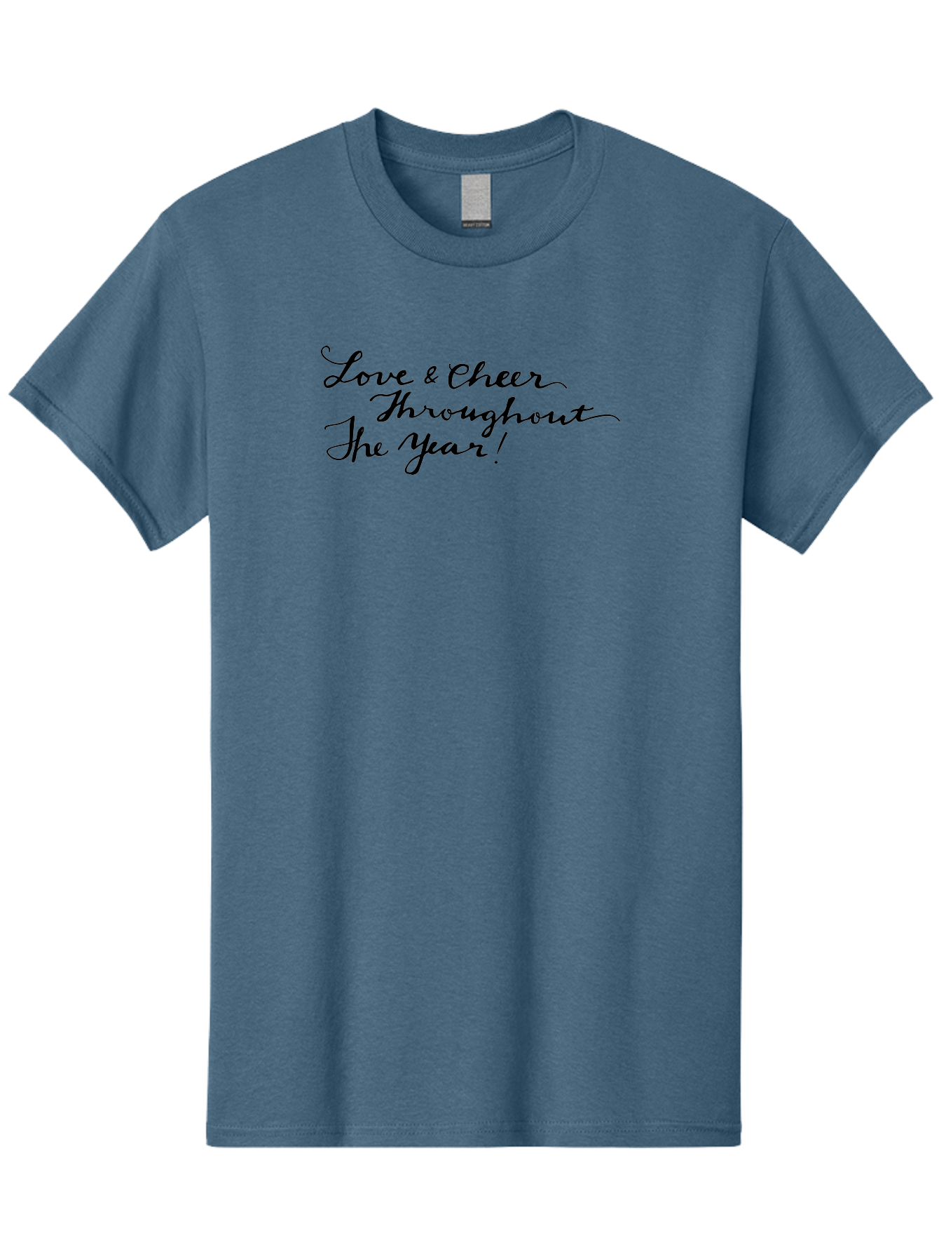 Love-Cheer-Throughout-The-Year-1 Men'S Graphic Tee, 100% Cotton, Comfortable Casual Summer Wear, Machine Washable, Love And Cheer, Inspirational Quote, Motivational Message, Positive Vibes, Happy Thoughts, Uplifting Words, -  Aaa973