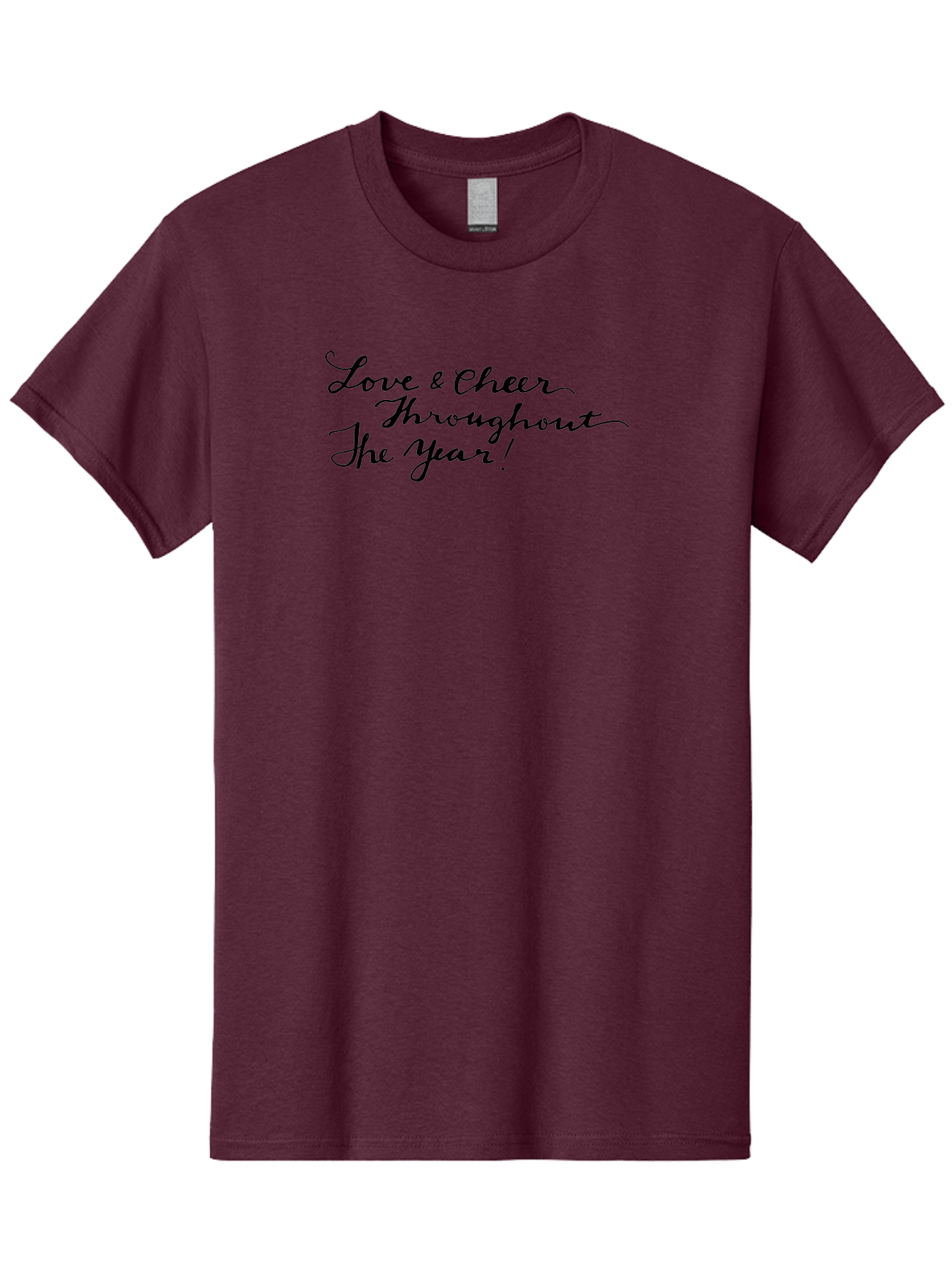 Love-Cheer-Throughout-The-Year-1 Men'S Graphic Tee, 100% Cotton, Comfortable Casual Summer Wear, Machine Washable, Love And Cheer, Inspirational Quote, Motivational Message, Positive Vibes, Happy Thoughts, Uplifting Words, -  Aaa973