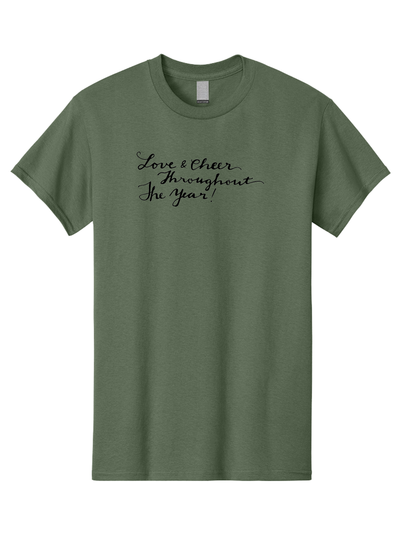 Love-Cheer-Throughout-The-Year-1 Men'S Graphic Tee, 100% Cotton, Comfortable Casual Summer Wear, Machine Washable, Love And Cheer, Inspirational Quote, Motivational Message, Positive Vibes, Happy Thoughts, Uplifting Words, -  Aaa973
