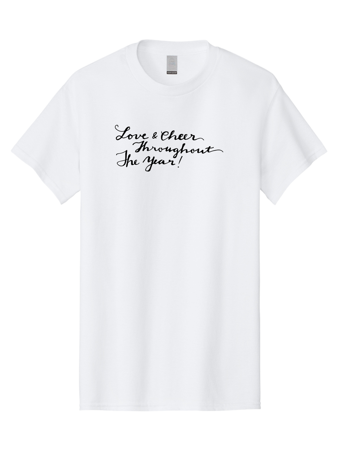 Love-Cheer-Throughout-The-Year-1 Men'S Graphic Tee, 100% Cotton, Comfortable Casual Summer Wear, Machine Washable, Love And Cheer, Inspirational Quote, Motivational Message, Positive Vibes, Happy Thoughts, Uplifting Words, -  Aaa973