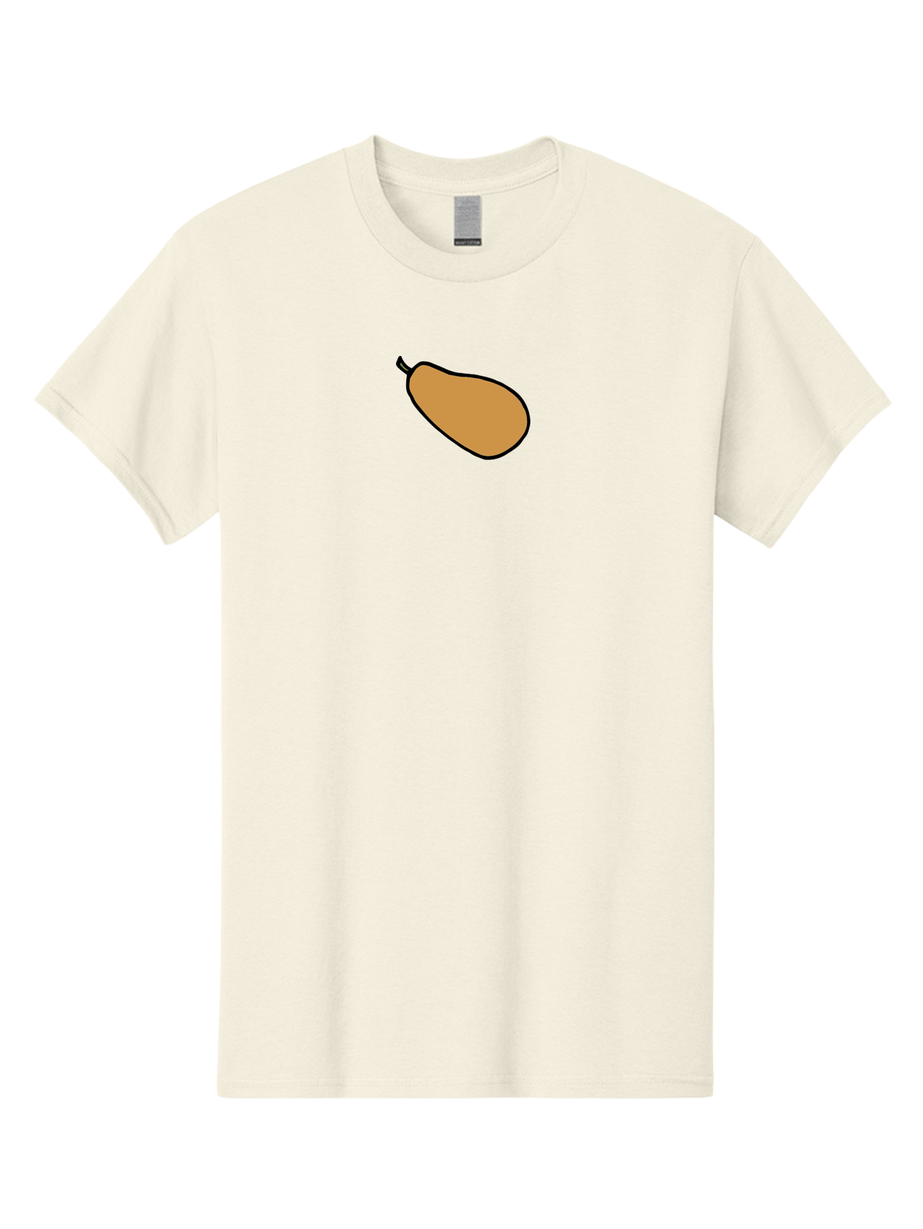 Mango Men'S Graphic Tee, 100% Cotton, Comfortable Casual Summer Wear, Machine Washable, Mango Fruit, Ripe Mango, Sweet Fruit, Tropical Fruit, Cartoon Style, Simple Design, Black Outline -  Aaa975