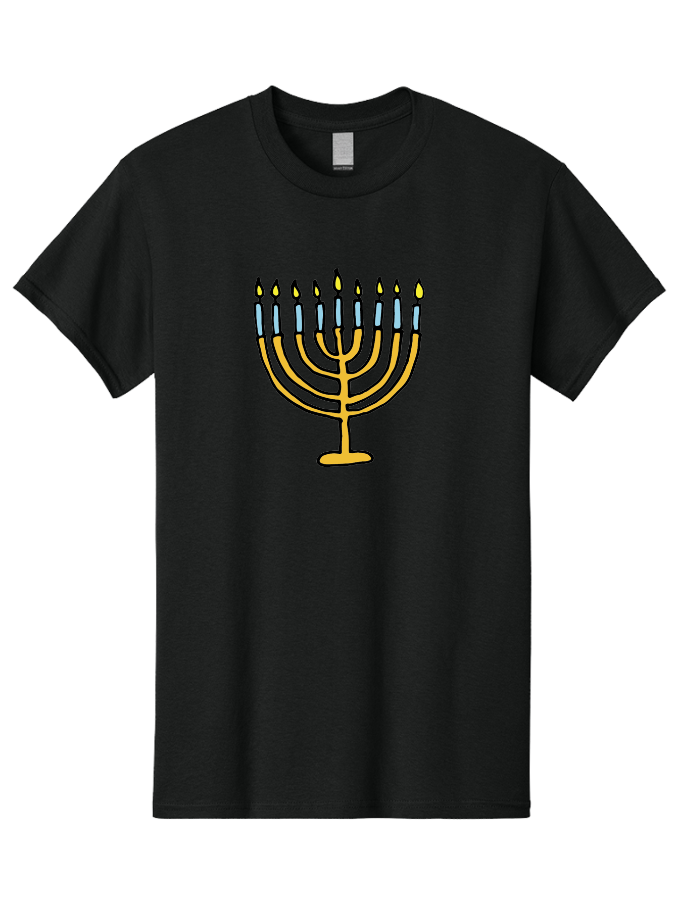 Menorah Men'S Graphic Tee, 100% Cotton, Comfortable Casual Summer Wear, Machine Washable, Menorah Candles, Hanukkah Celebration, Jewish Tradition, Festival Of Lights, Eight Days Of Light, Chanukah, Menorah Illustration, Hanukkah Menorah -  Aaa977