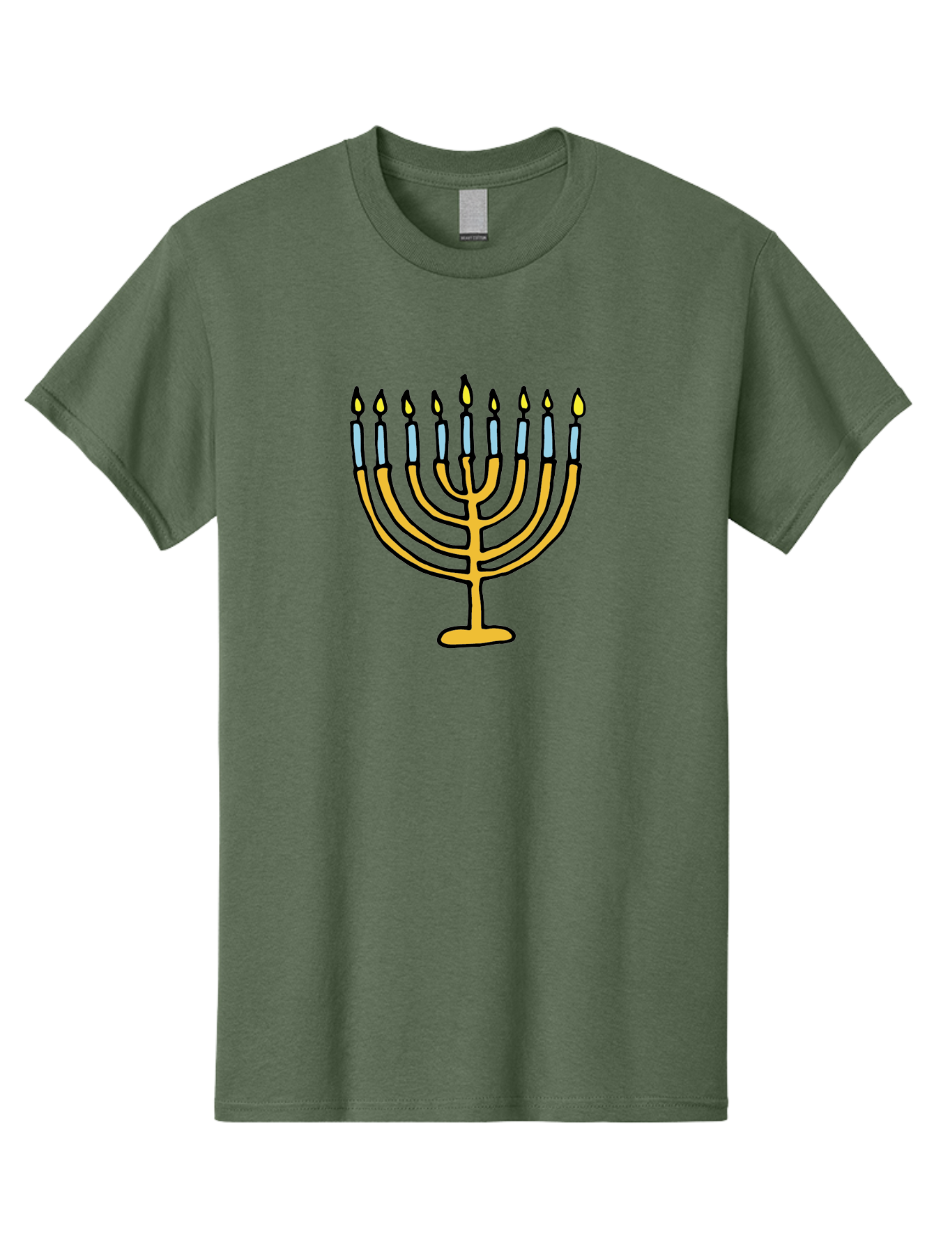 Menorah Men'S Graphic Tee, 100% Cotton, Comfortable Casual Summer Wear, Machine Washable, Menorah Candles, Hanukkah Celebration, Jewish Tradition, Festival Of Lights, Eight Days Of Light, Chanukah, Menorah Illustration, Hanukkah Menorah -  Aaa977