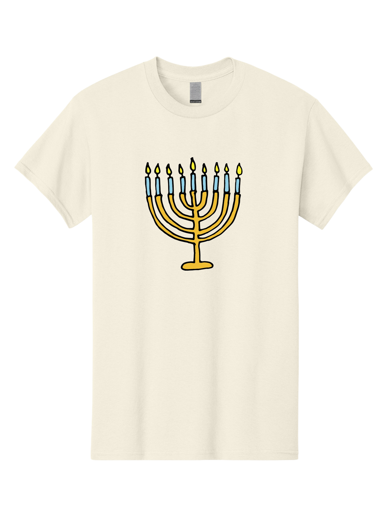Menorah Men'S Graphic Tee, 100% Cotton, Comfortable Casual Summer Wear, Machine Washable, Menorah Candles, Hanukkah Celebration, Jewish Tradition, Festival Of Lights, Eight Days Of Light, Chanukah, Menorah Illustration, Hanukkah Menorah -  Aaa977