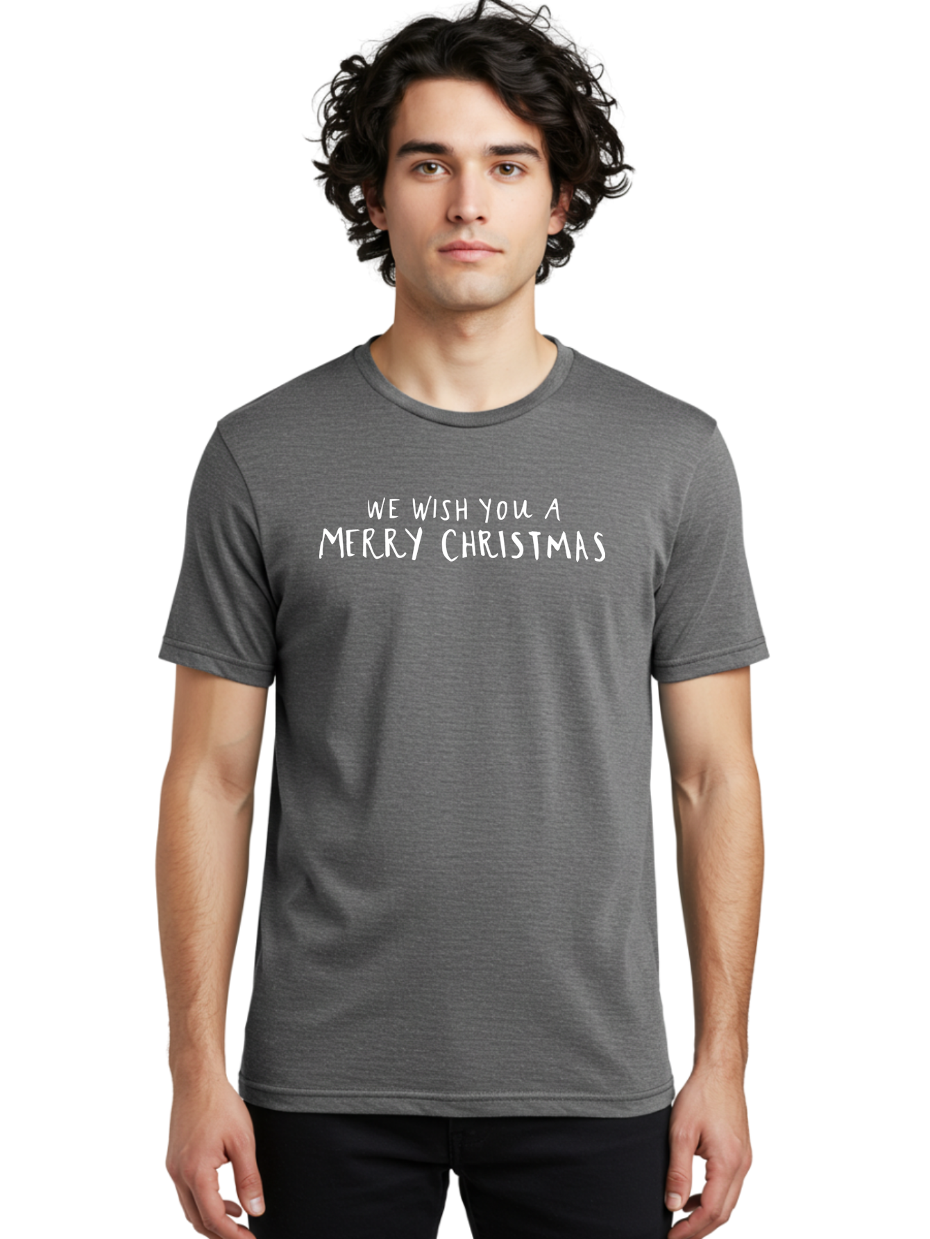 Merry-Christmas-4 Men'S Graphic Tee, 100% Cotton, Comfortable Casual Summer Wear, Machine Washable, Merry Christmas Wishes, Holiday Greeting, Festive Season, Christmas Message, Happy Holidays, Joyful Wishes, Seasonal Cheer -  Aaa983