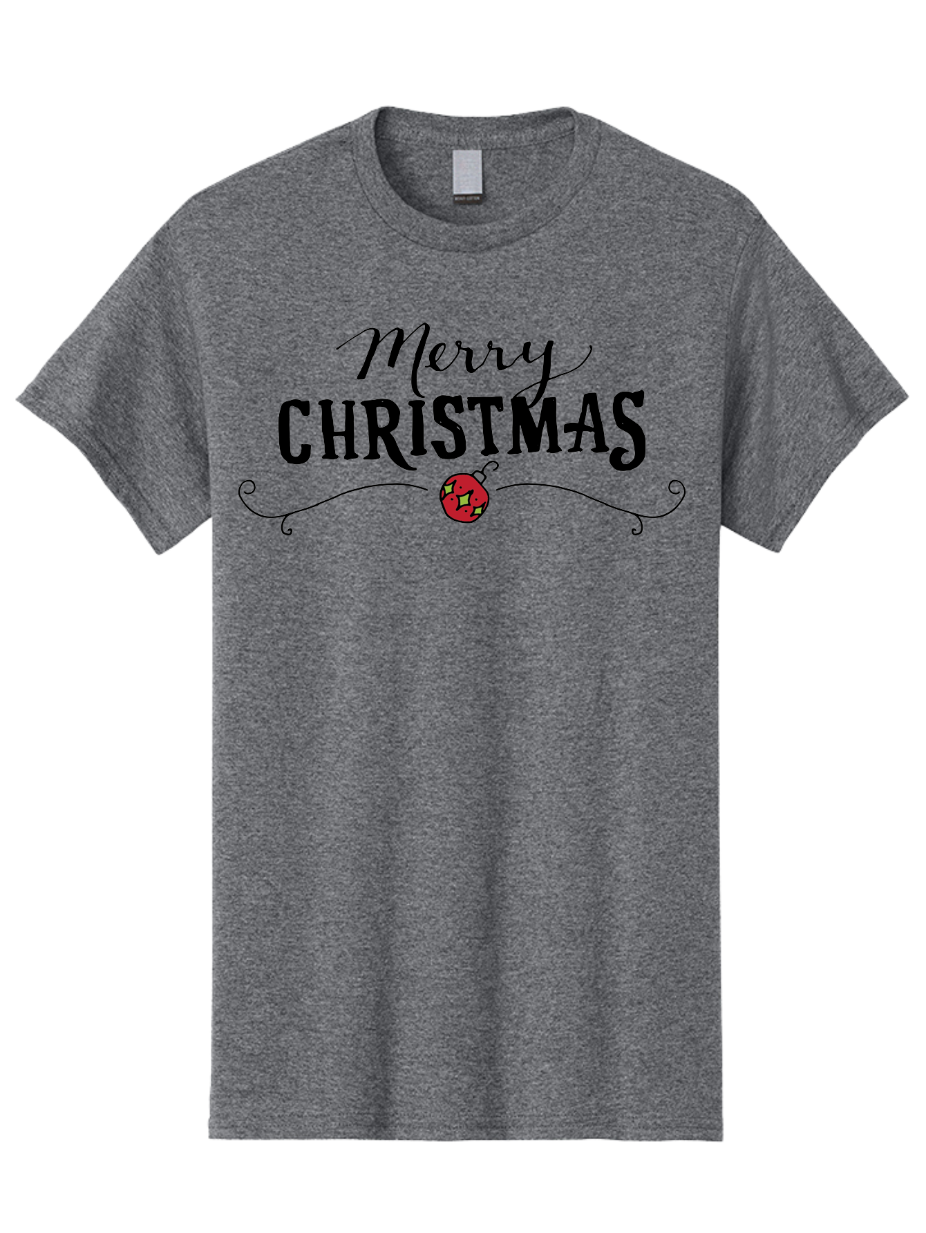 Merry-Christmas-6 Men'S Graphic Tee, 100% Cotton, Comfortable Casual Summer Wear, Machine Washable, Merry Christmas, Festive Greetings, Holiday Wishes, Christmas Decoration, Red Ornament, Celebration, Winter Holiday, Seasonal Message -  Aaa985