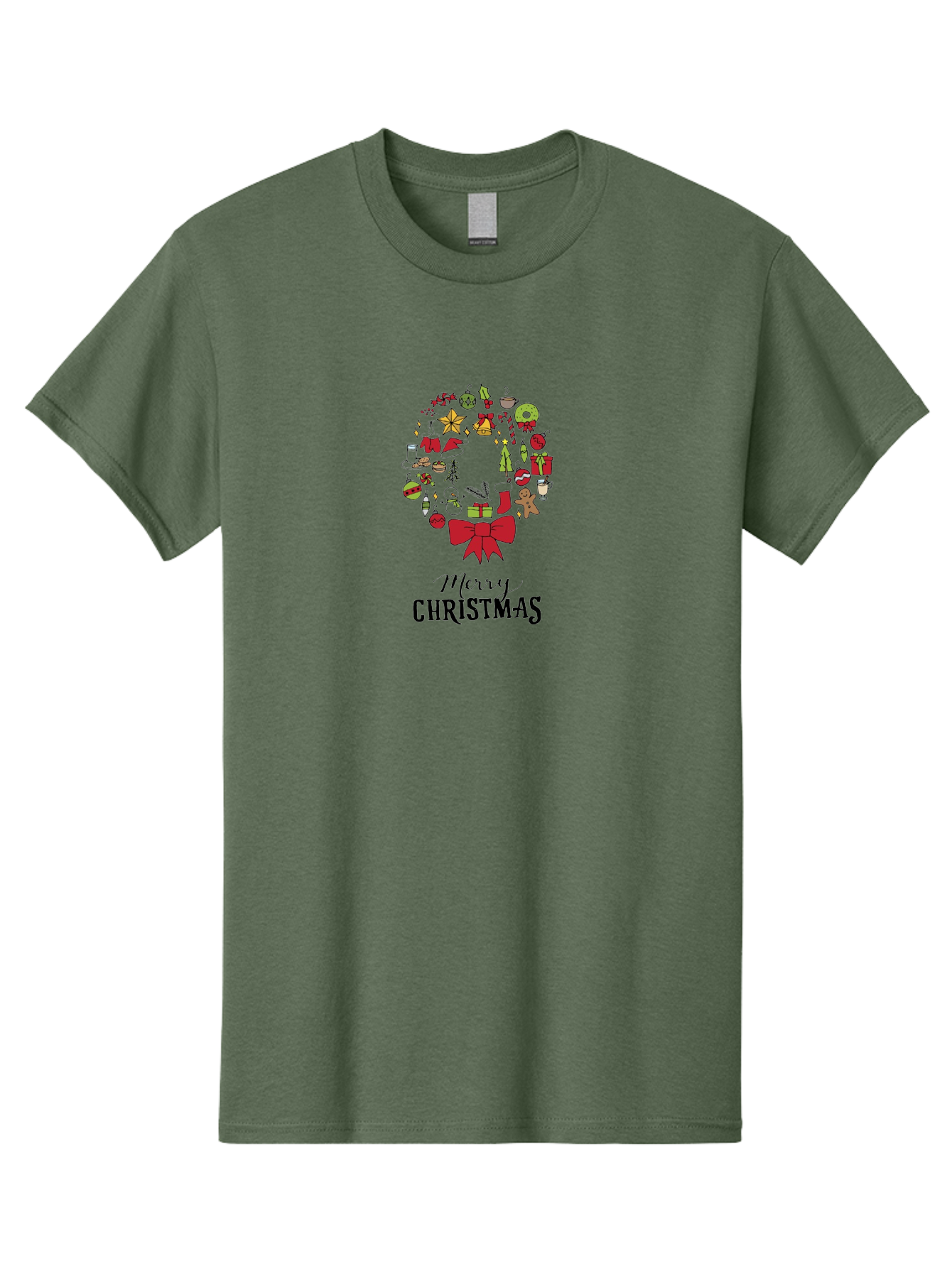 Merry-Christmas-7 Men'S Graphic Tee, 100% Cotton, Comfortable Casual Summer Wear, Machine Washable, Christmas Wreath, Holiday Decorations, Festive Symbols, Red Bow, Christmas Tree, Ornaments, Candy Cane, Gingerbread, Stockings, Gifts, -  Aaa986