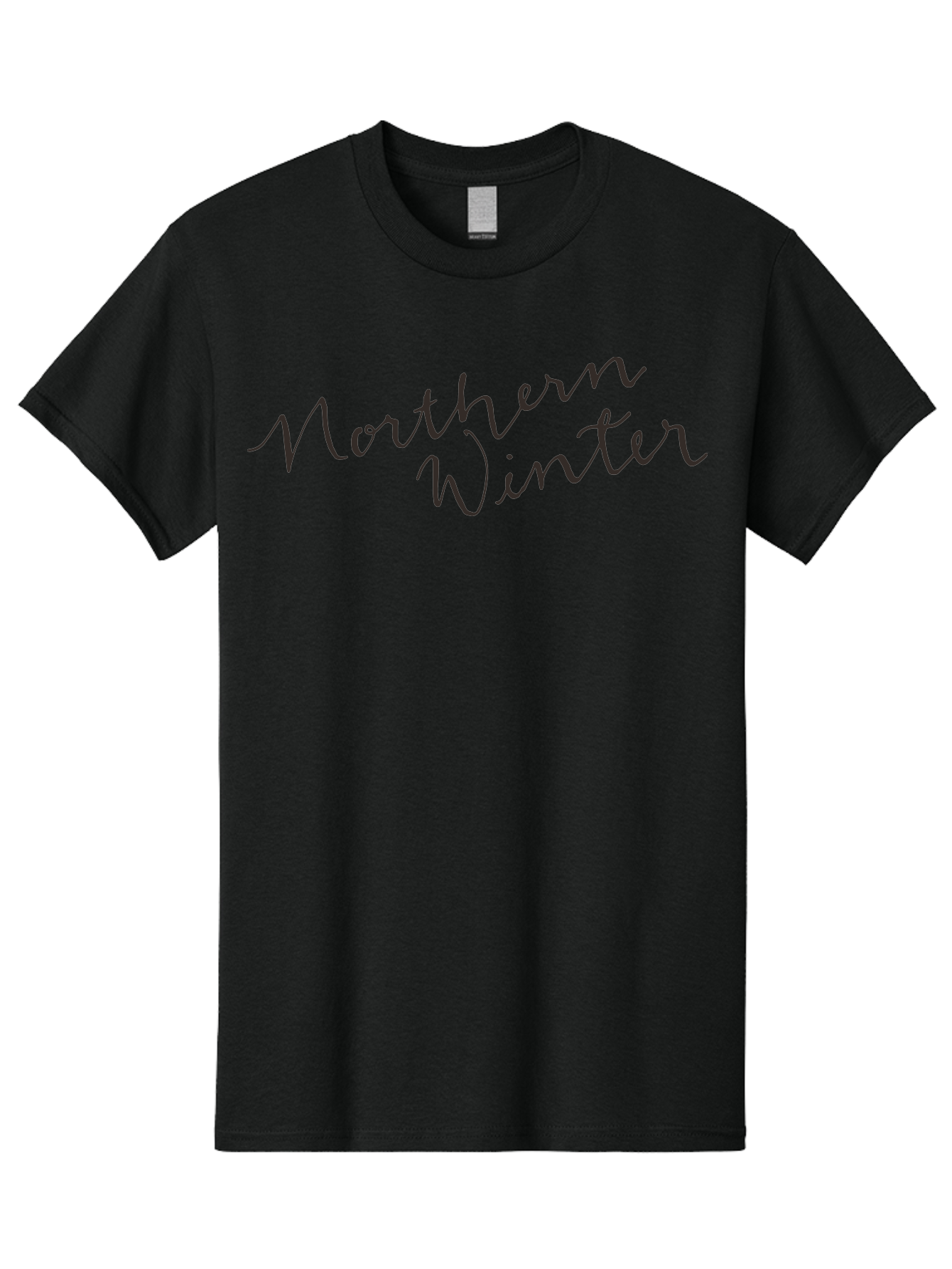 Northern-Winter-2 Men'S Graphic Tee, 100% Cotton, Comfortable Casual Summer Wear, Machine Washable, Northern Winter, Winter Season, Seasonal Theme, Cursive Text, Black Script, Frosty Feel, Cold Weather, Winter Vibes Aab013